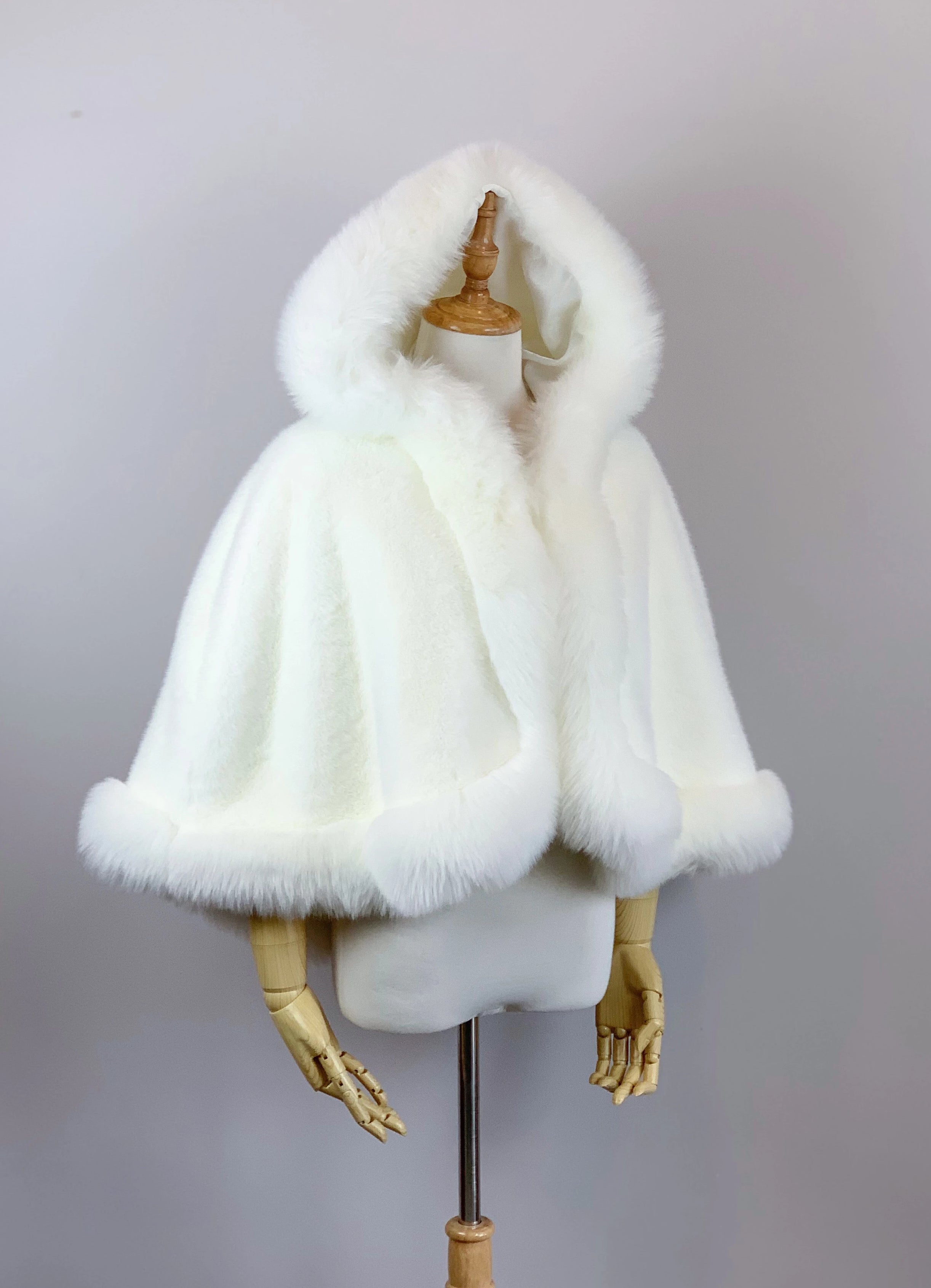 Ivory White Fur Cape - Elegant Winter Shawl for Women | Juliet Wht01 | Perfect for Weddings, Parties & Formal Events