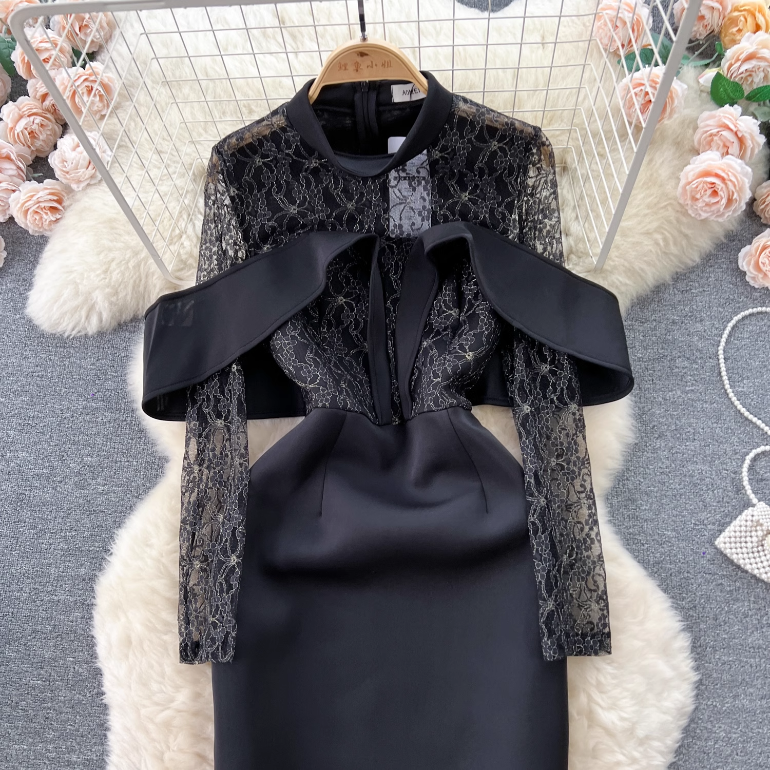 Elegant Back Sheath Prom Dress with Lace Long Sleeves - Perfect for Homecoming, Formal Dances & Special Occasions