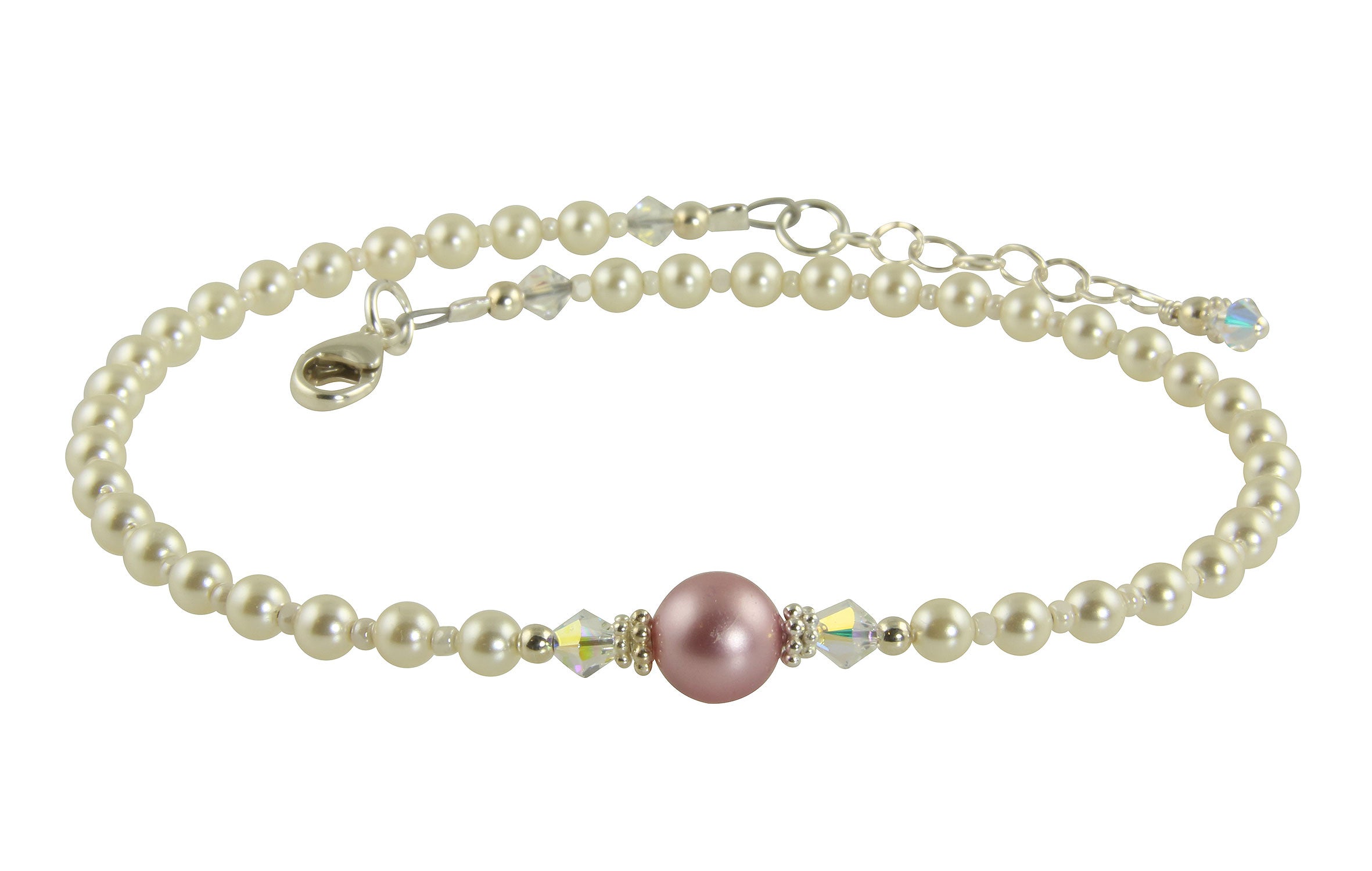 Elegant Pink Pearl Beaded Anklet - Dainty Pearl Ankle Bracelet for Women - Perfect for Beach, Summer & Boho Fashion