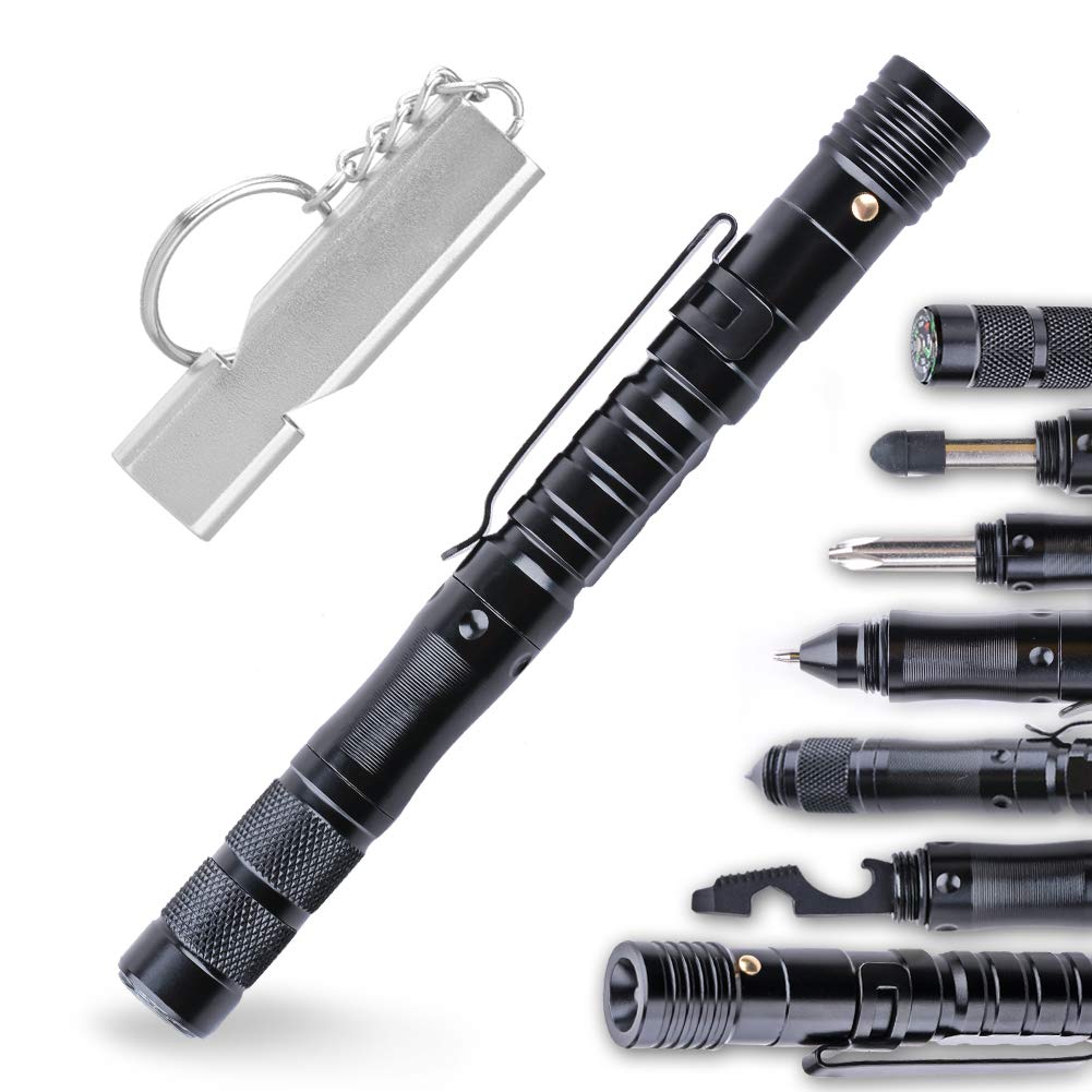 12-in-1 Tactical Pen for Men - Multitool Survival Pen with Glass Breaker, Stylus & LED Light | Perfect EDC Gift for Outdoor Camping, Hiking, Emergency & Everyday Carry (EDC)