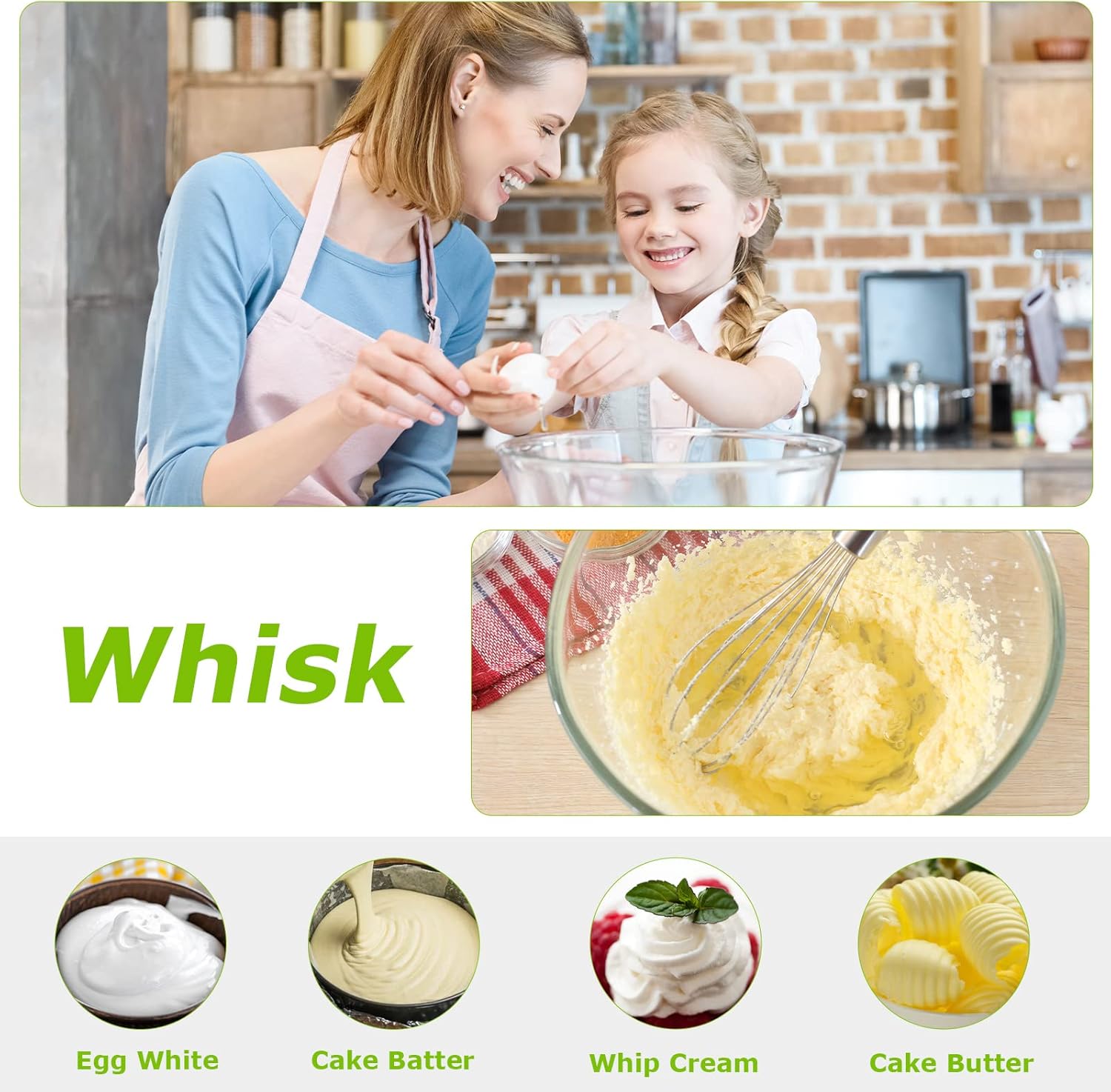 Bonsenkitchen 500W Immersion Hand Blender with Whisk - 20 Speed & Turbo Mode, 304 Stainless Steel Stick Blender for Smoothies, Soup, Baby Food, Puree - Perfect for Kitchen, Restaurant & Home Cooking