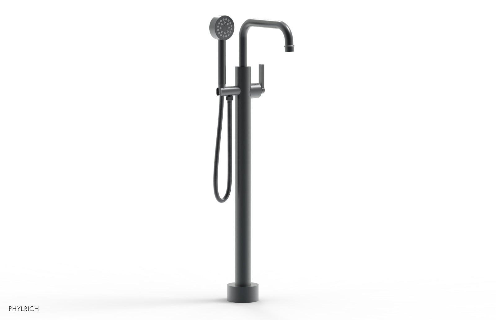 HEX MODERN Tall Floor Mount Tub Filler with Lever Handle & Hand Shower - Model 501 55 01 - Perfect for Contemporary Bathroom Renovations & Spa-Like Shower Experiences