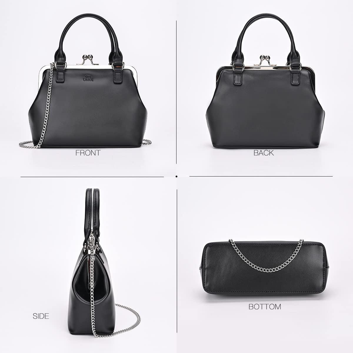 Vintage PU Leather Kiss Lock Clutch Purse for Women - Elegant Top Handle Evening Handbag | Perfect for Parties, Weddings & Special Occasions