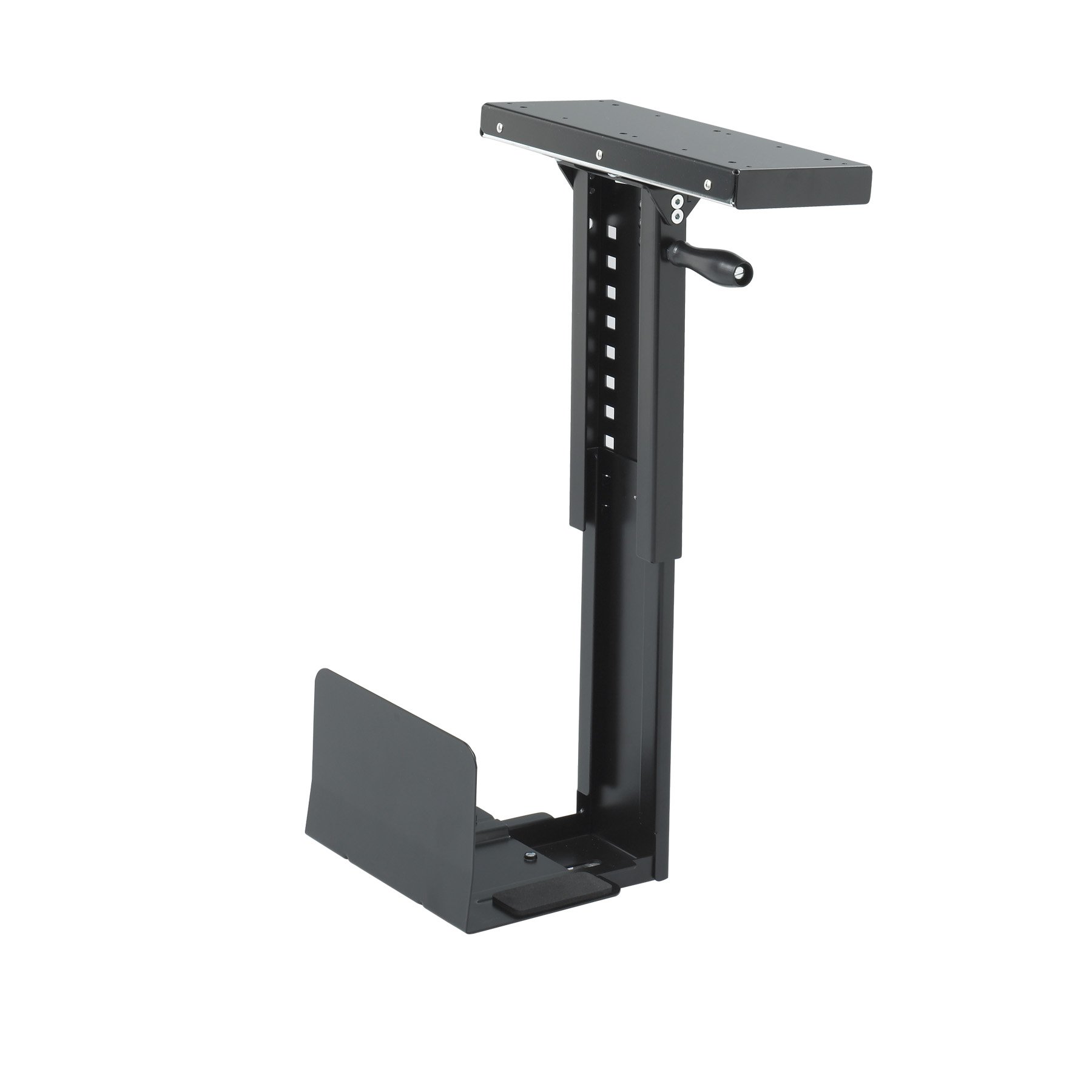 Safco 2175 Ergo-Comfort Swivel Mount CPU Holder - Adjustable Under Desk Computer Tower Stand, Space Saving Gray Organizer for Office & Home Workspace