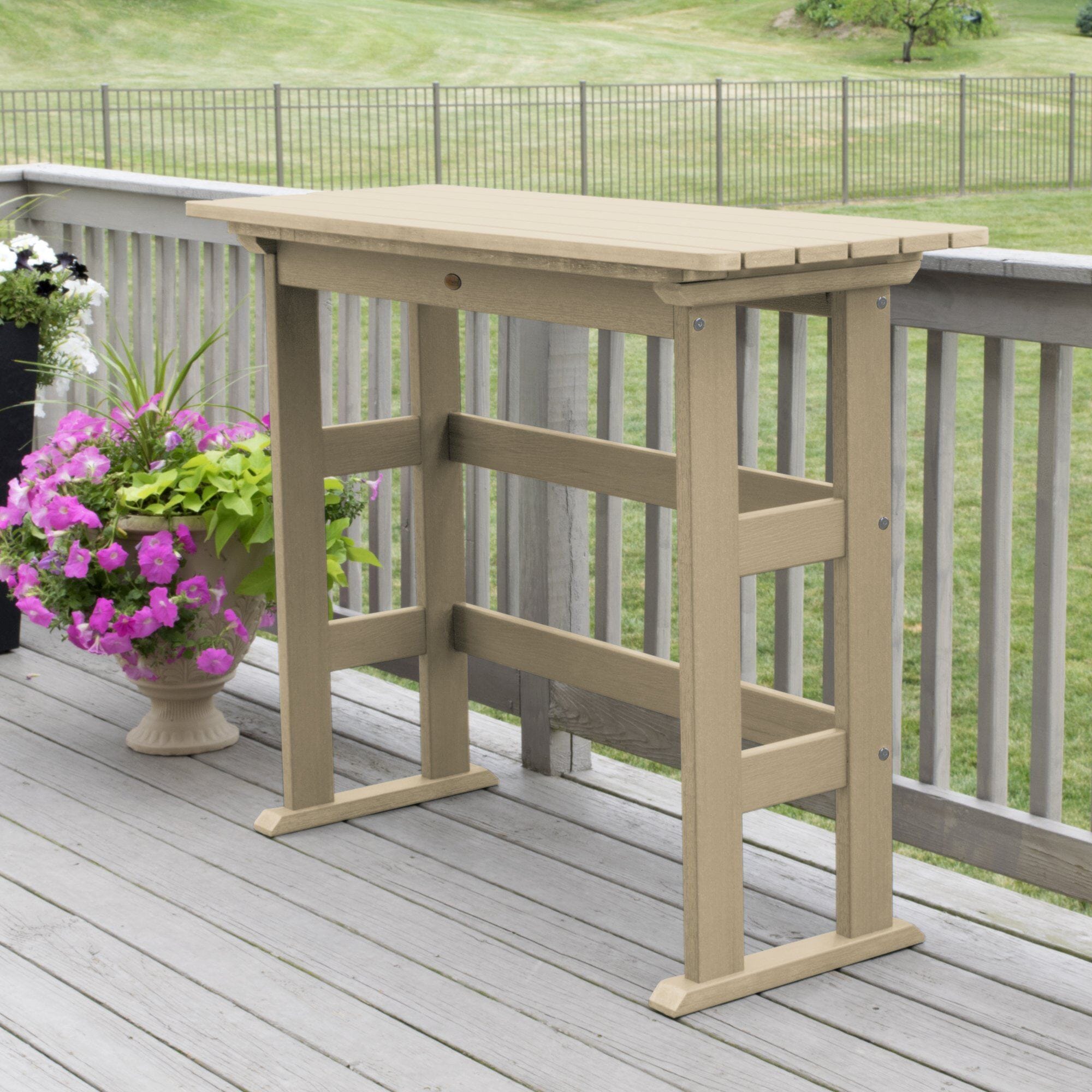 Refurbished Lehigh Bar Height Balcony Table - Outdoor Bistro Set for Patio, Deck & Small Spaces - Perfect for Coffee, Dining & Relaxing