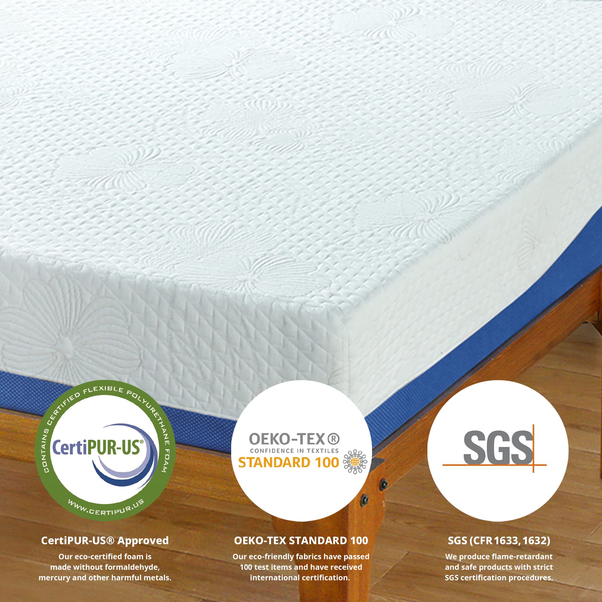 Olee Sleep 10 Inch Gel Infused Memory Foam Mattress - Twin Size, Cooling Blue Mattress for Back Pain Relief & Pressure Relief - Perfect for Kids Rooms, Guest Beds & Small Apartments