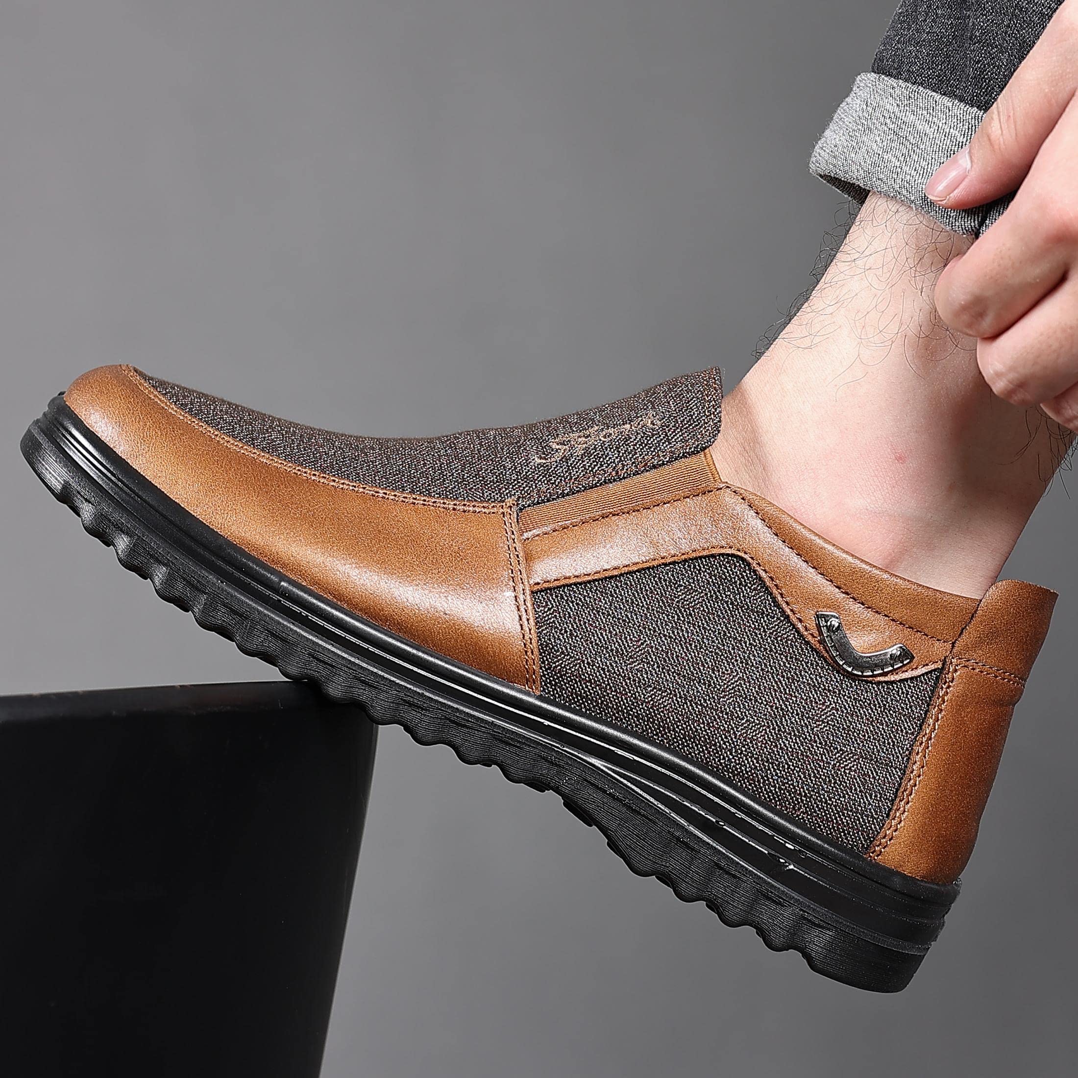 COSIDRAM Men's Casual Loafers - Lightweight Ankle High Moccasin Shoes for Men | Comfortable Slip-On Walking Shoes for Work, Travel & Everyday Wear