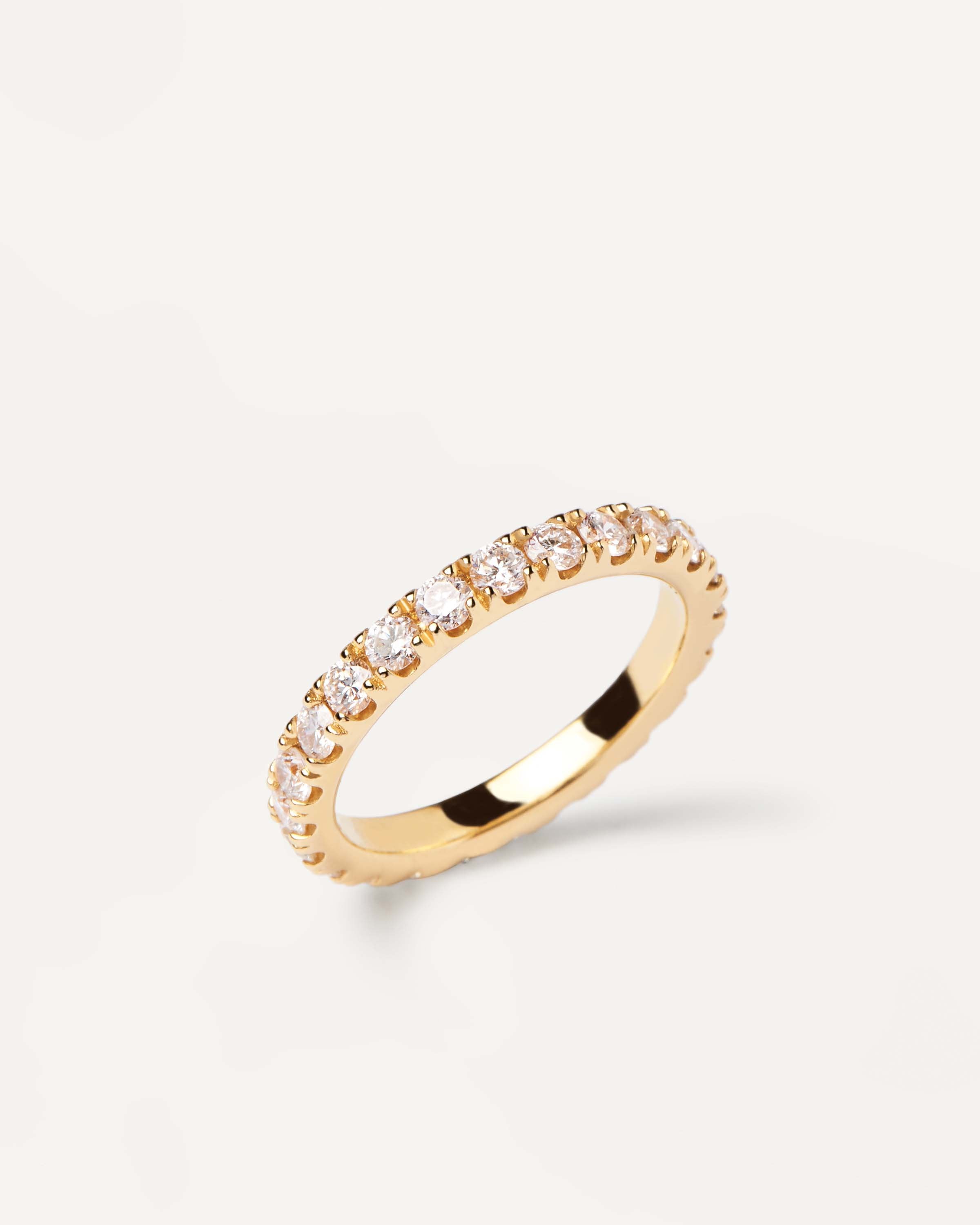 Diamond and Gold Eternity Supreme Ring for Women - 14K Solid Gold Wedding Band, Anniversary Gift, Engagement Ring for Her - Perfect for Proposals, Valentine's Day & Special Occasions
