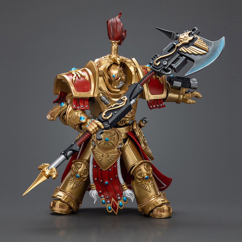 JOYTOY 1/18 Scale Warhammer 40K Adeptus Custodes Allarus Custodian Action Figure with Castellan Axe - Collector's Edition for Warhammer Fans & Tabletop Gaming Enthusiasts - Perfect for Display, Role-Playing Battles, and Warhammer 40K Collections