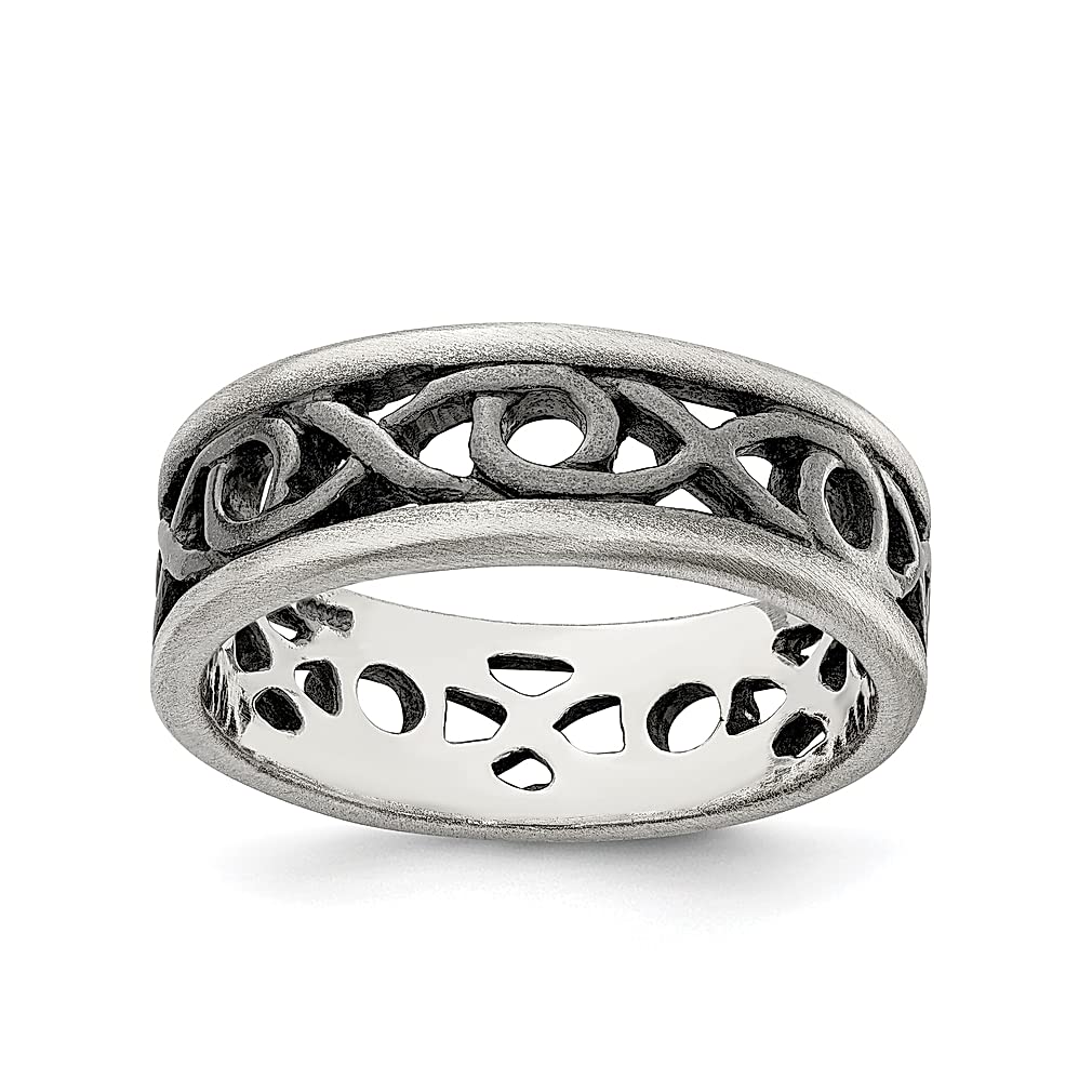 925 Sterling Silver X&O Design Band Ring for Men - Wedding, Anniversary, Engagement Jewelry - Durable & Hypoallergenic Gift for Husband, Dad, Boyfriend - Perfect for Special Occasions & Everyday Wear