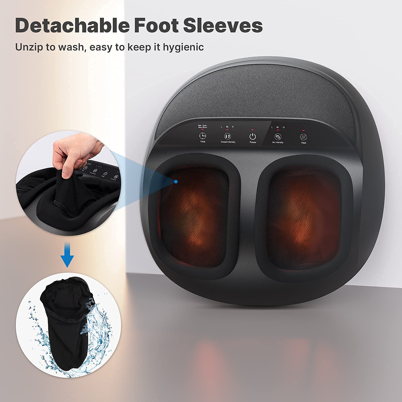 RENPHO Electric Neck and Shoulder Massager with Heat - Foot Massager Machine for Pain Relief - Perfect for Home, Office, and Travel Use