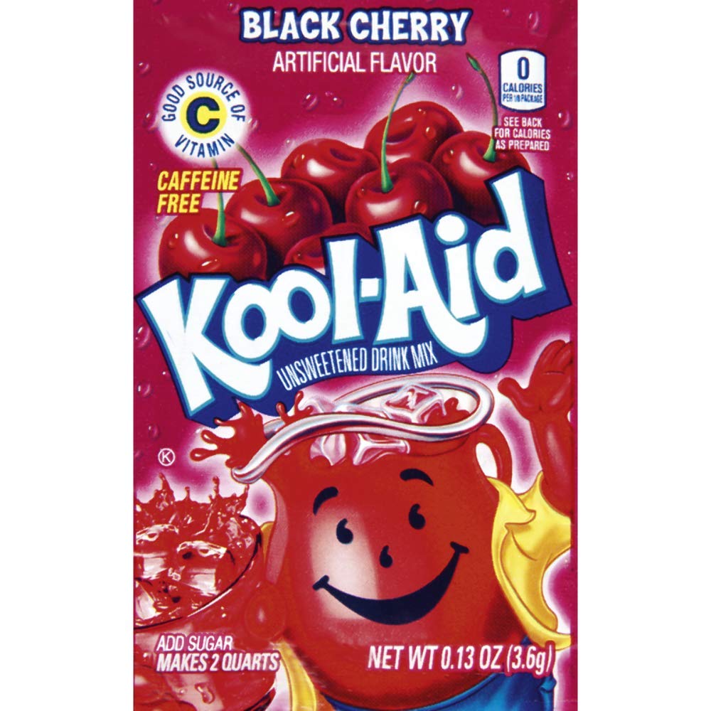 Kool Aid Black Cherry Unsweetened Drink Mix - .13 oz Packets, 48 Count (Pack of 4) | Refreshing Powdered Beverage for Parties, Sports & Family Gatherings