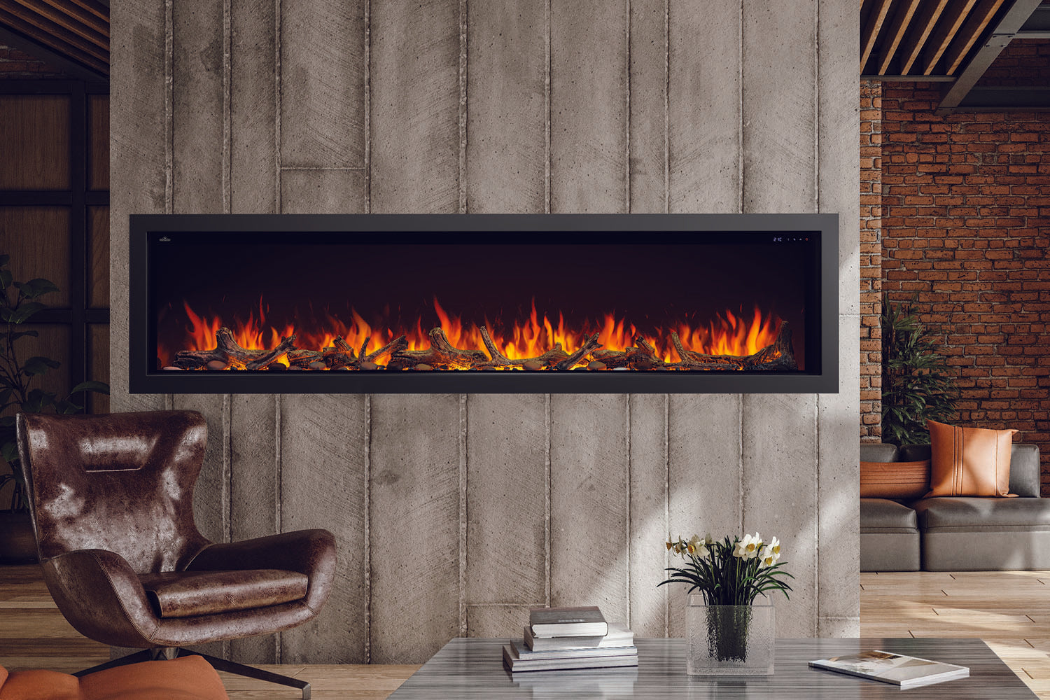 Napoleon Astound 96 Smart Built-In Linear Electric Fireplace - Modern Heating for Living Room, Bedroom & Office | Energy Efficient & Remote Control