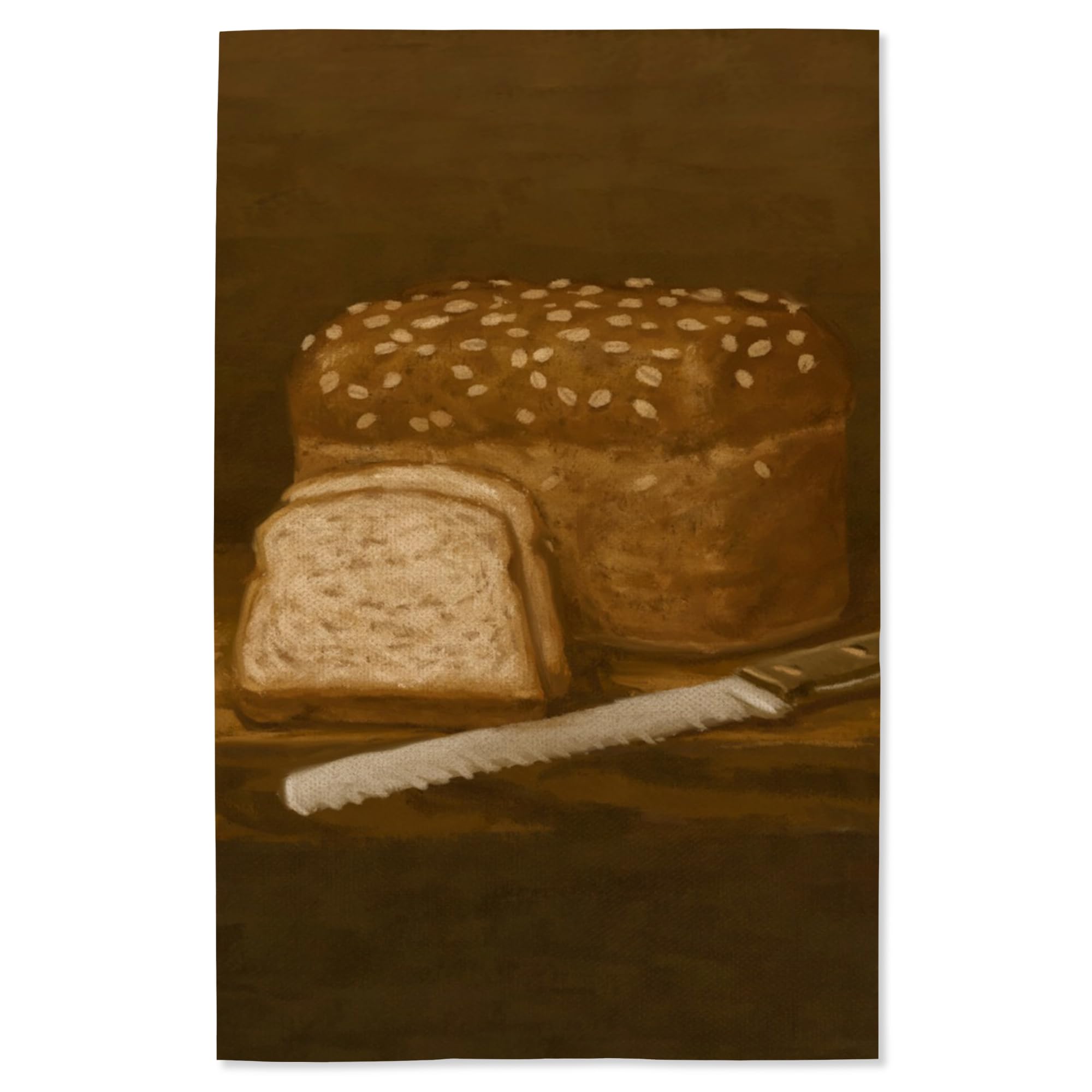 Lantern Press 16x24 Inch Giclee Art Print - Multi-Grain Bread Oil Painting Wall Decor for Living Room, Kitchen & Dining Area