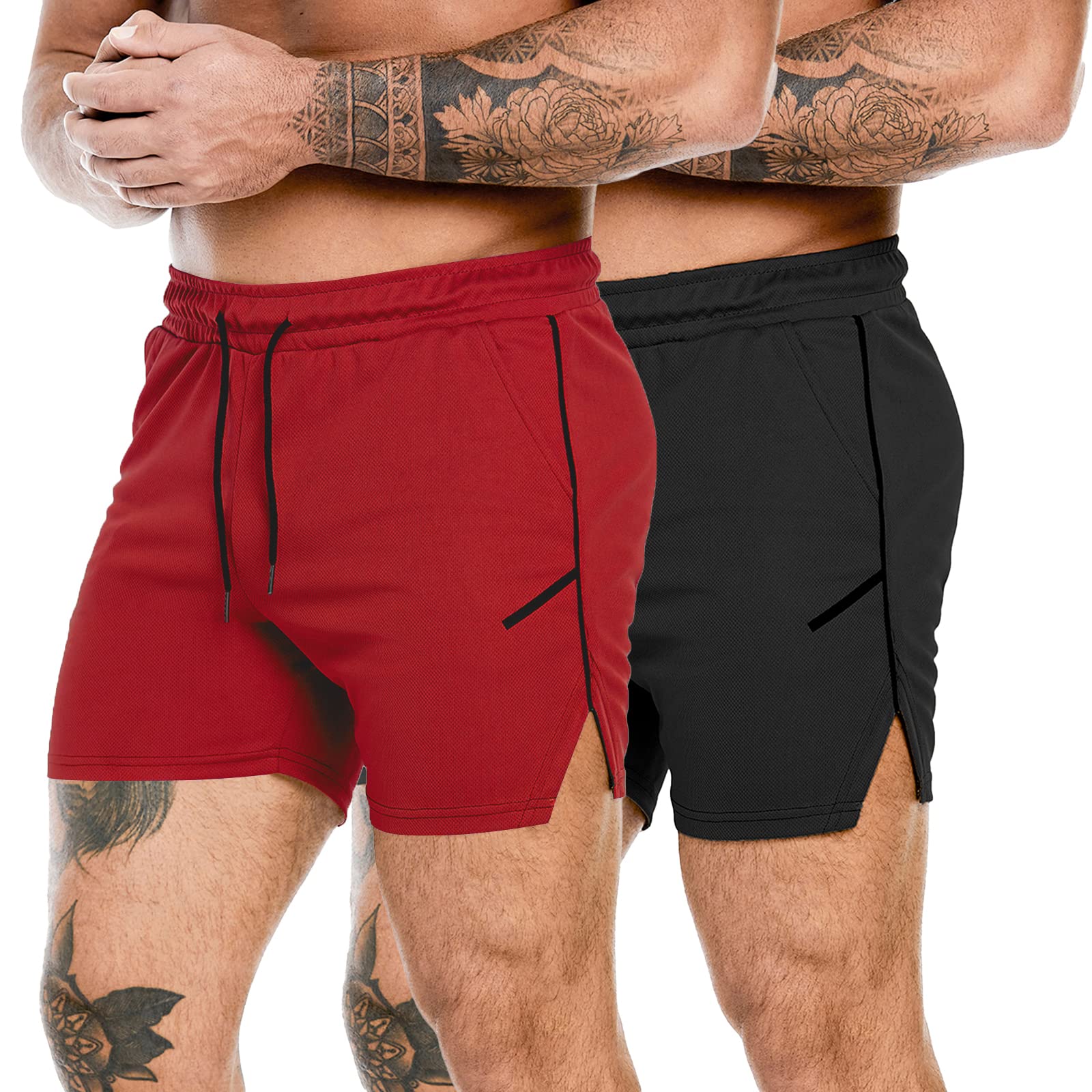 PIDOGYM Men's 5 Inch Running Shorts - Lightweight Breathable Mesh Gym Shorts for Workout, Bodybuilding & Training - Perfect for Jogging, Gym Sessions & Outdoor Sports Activities