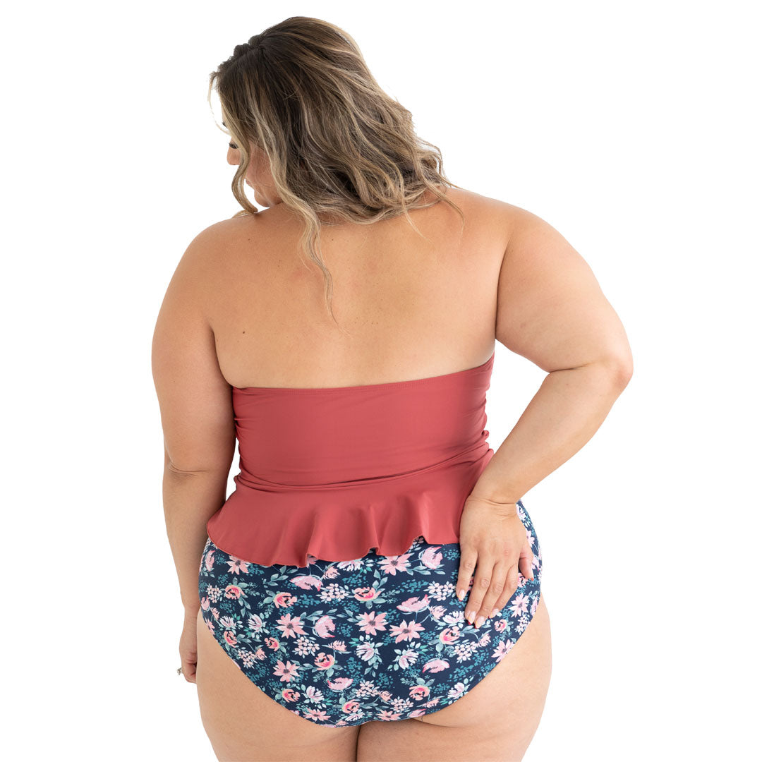 High Neck Peplum Tankini Top for Women - Flattering Swimwear with Adjustable Straps & UPF 50+ Protection - Perfect for Beach, Pool & Summer Vacations