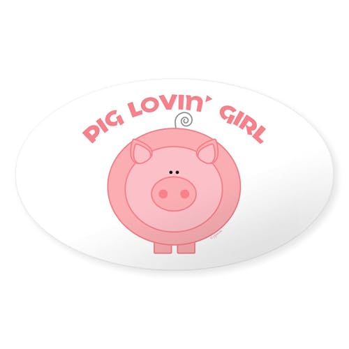 Clear - Pig Girl Oval Sticker