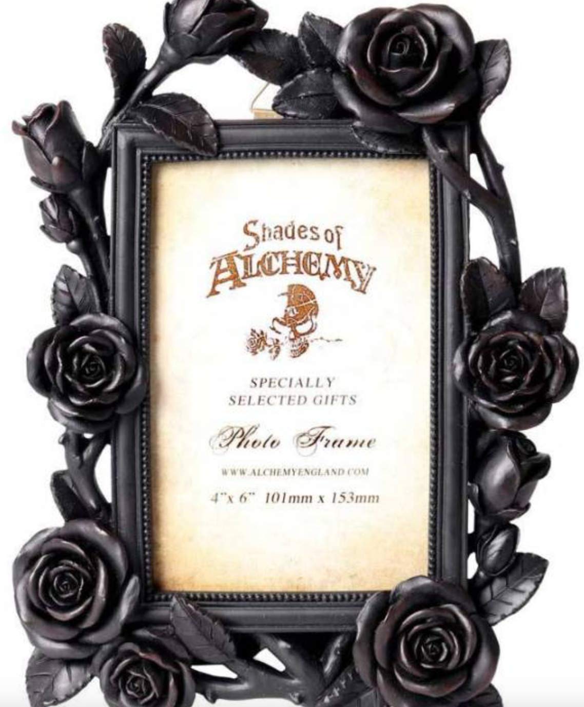 Elegant Black Rose & Vine Photo Frame (6x4 Inches) - Perfect for Home Decor, Wedding Memories, and Gift Giving