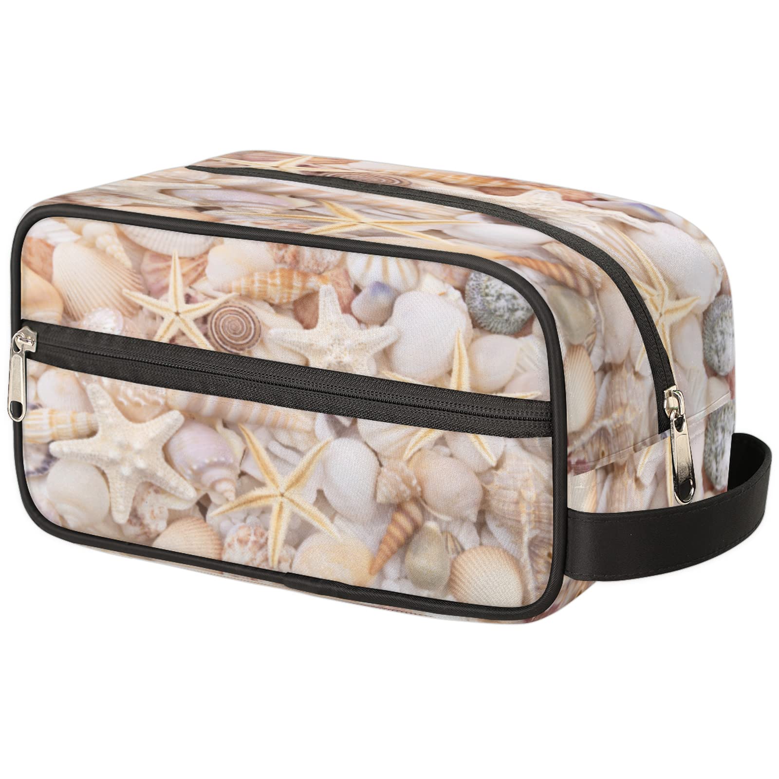 Waterproof Travel Toiletry Bag for Women & Men - Beach Starfish Tropical Cosmetic Organizer, Makeup Pouch, Shaving Bag - Perfect for Vacation, Gym, Camping & Daily Use