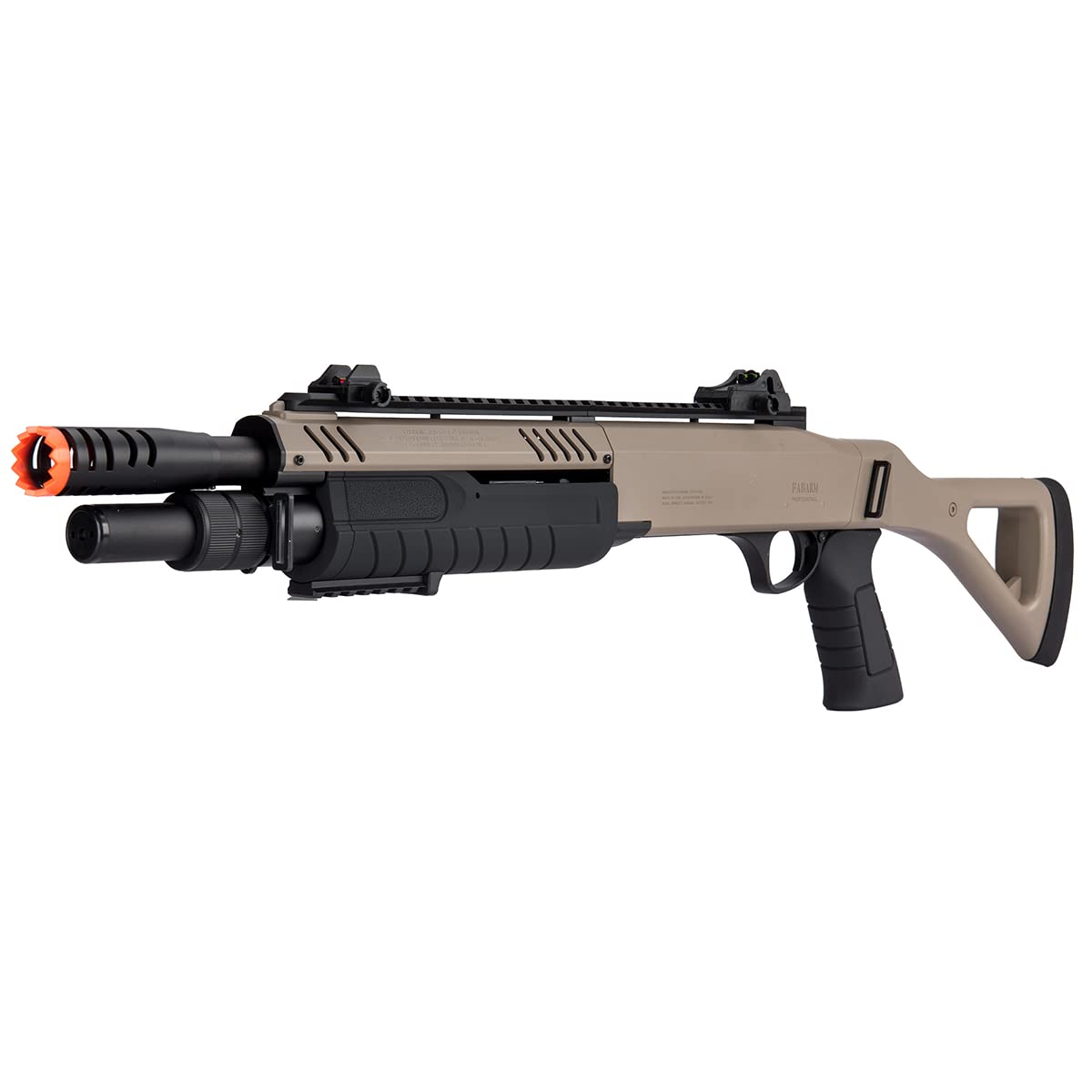High FPS Tri-Shot 11'' Airsoft Shotgun | Pump Action BO Manufacture FABARM STF with Fixed Stock | Includes 2 Shells | Perfect for Tactical Training, Airsoft Battles & Outdoor Shooting Games