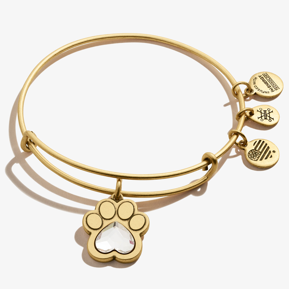 Crystal Paw Print Love Charm Bracelet for Pet Lovers - Perfect Gift for Dog & Cat Owners