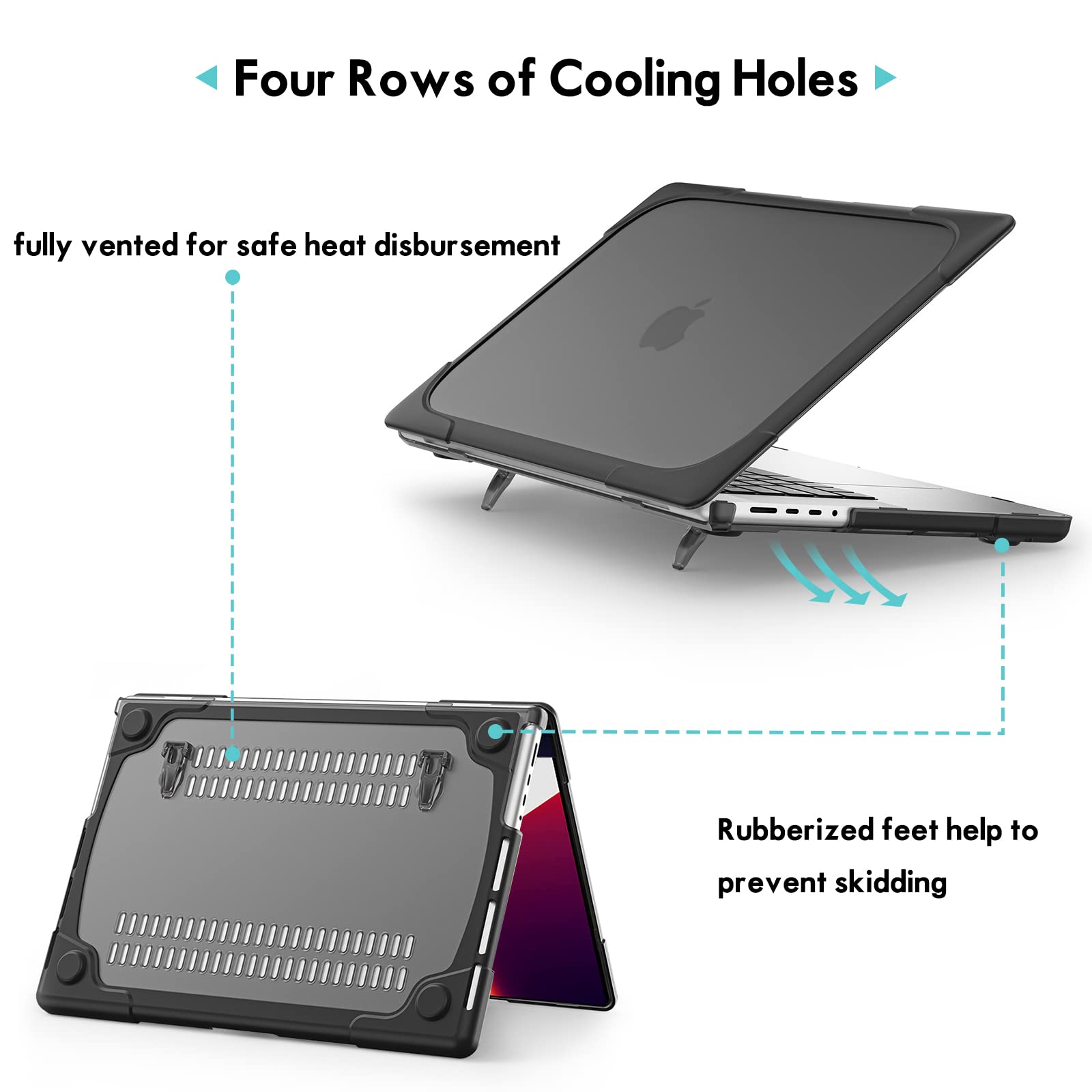 ProCase Hard Shell Protective Case for MacBook Pro 16 Inch (2021-2023) - Shockproof & Scratch Resistant Cover with Keyboard Cover - Perfect for Travel, Office & School Use