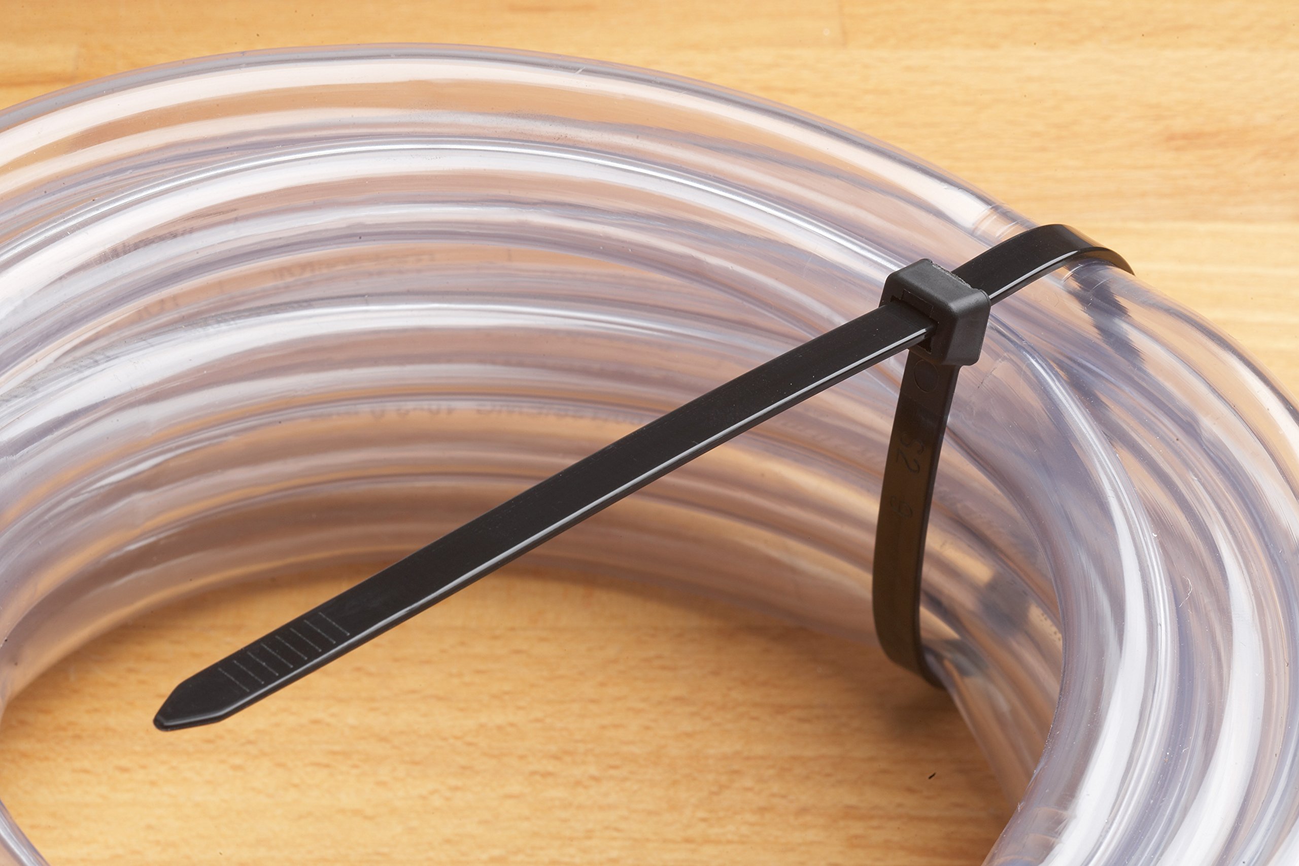 Heavy Duty Black Cable Ties 150mm x 3.6mm (50 Pack) - Strong Nylon Wire Ties for Organizing Cords, Wires & DIY Projects - Home, Office & Workshop Use
