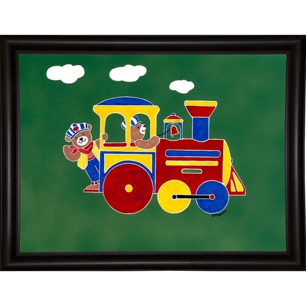 BearRy Happy Conductors SHERAS68808 Print 21x28.25 by Shelly Rasche - Vibrant Wall Art for Kids Room, Nursery Decor & Playroom Decoration