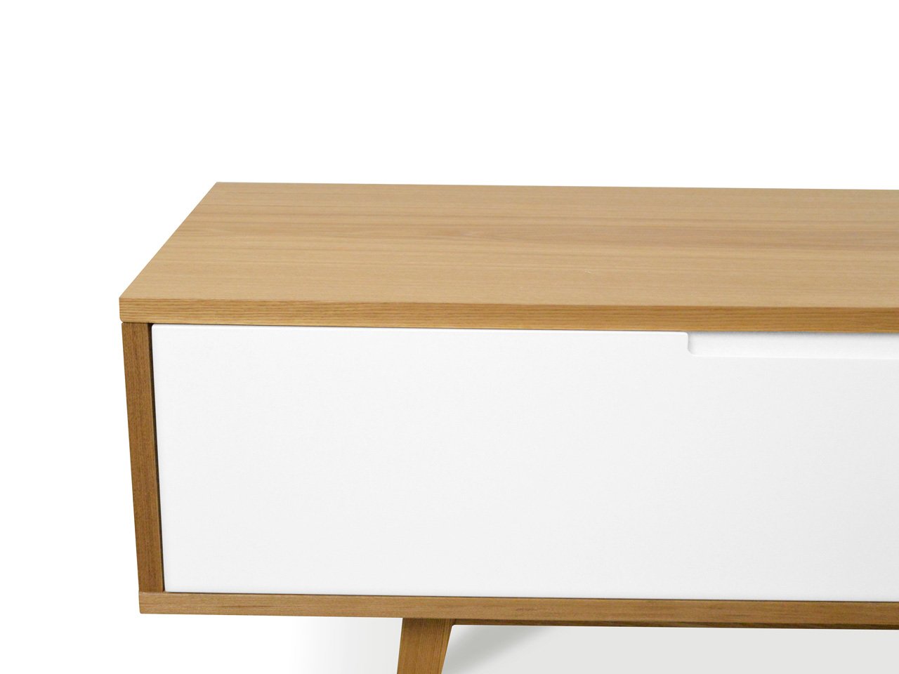 2.1m TV Stand Entertainment Unit - Lowline Design in Natural Wood Finish for Living Room & Home Theater Setup