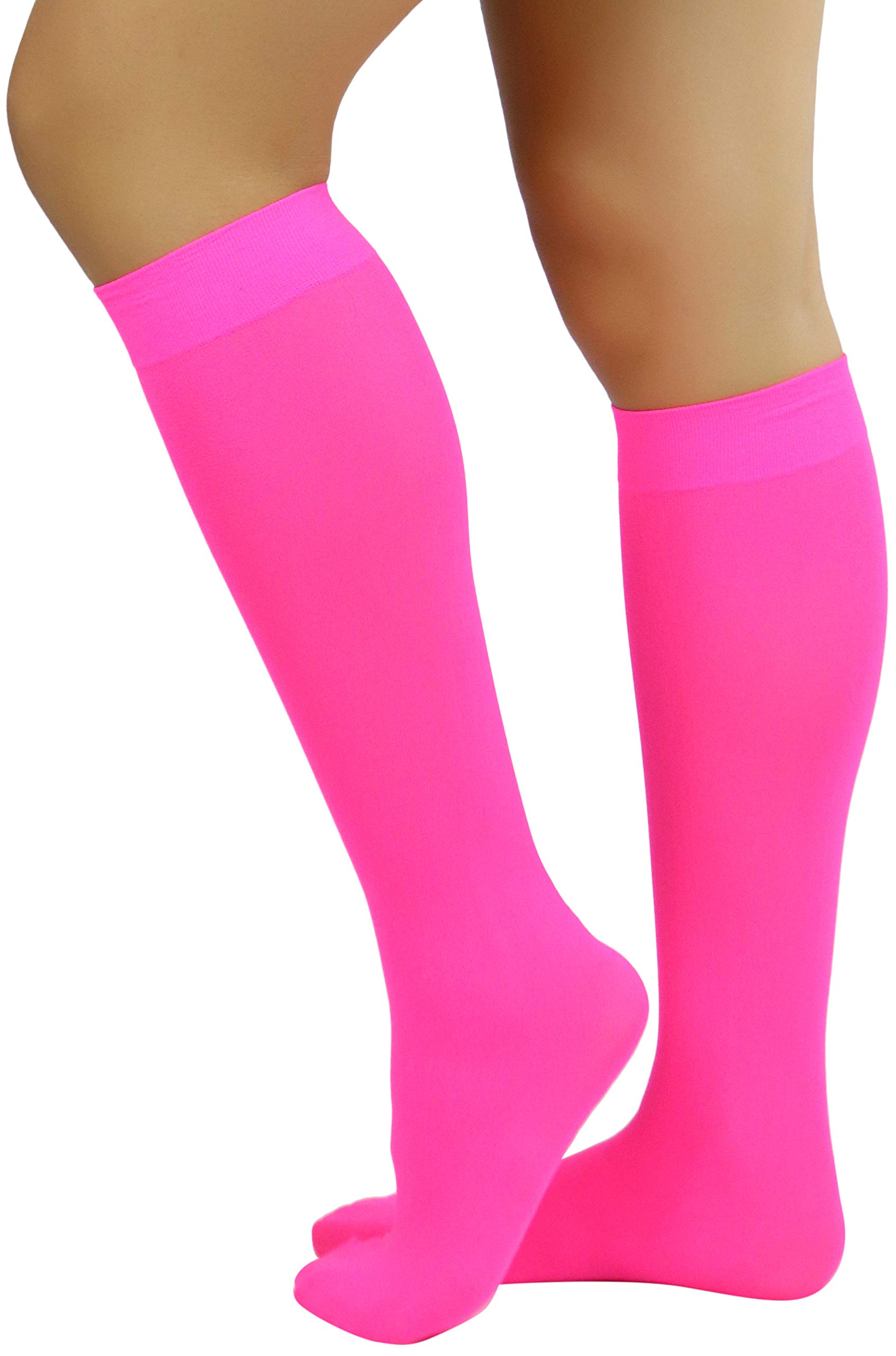 ToBeInStyle Women's Fashion Opaque Nylon Knee High Socks - Warm & Comfortable Winter Socks for Boots, Office Wear & Casual Outfits
