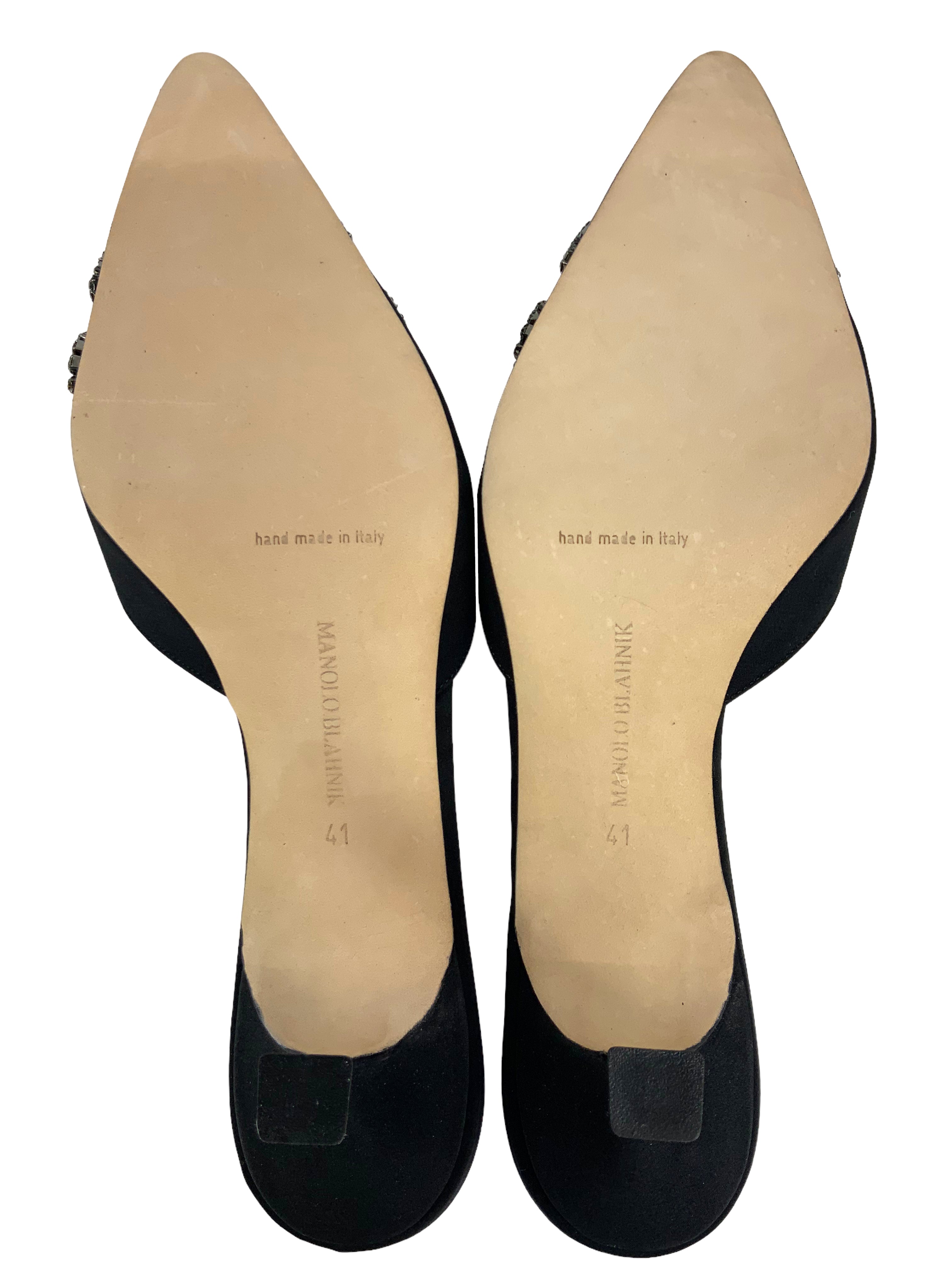 Manolo Blahnik Embellished Satin Mules - Women's Size 11 Luxury Designer Shoes for Weddings & Special Occasions