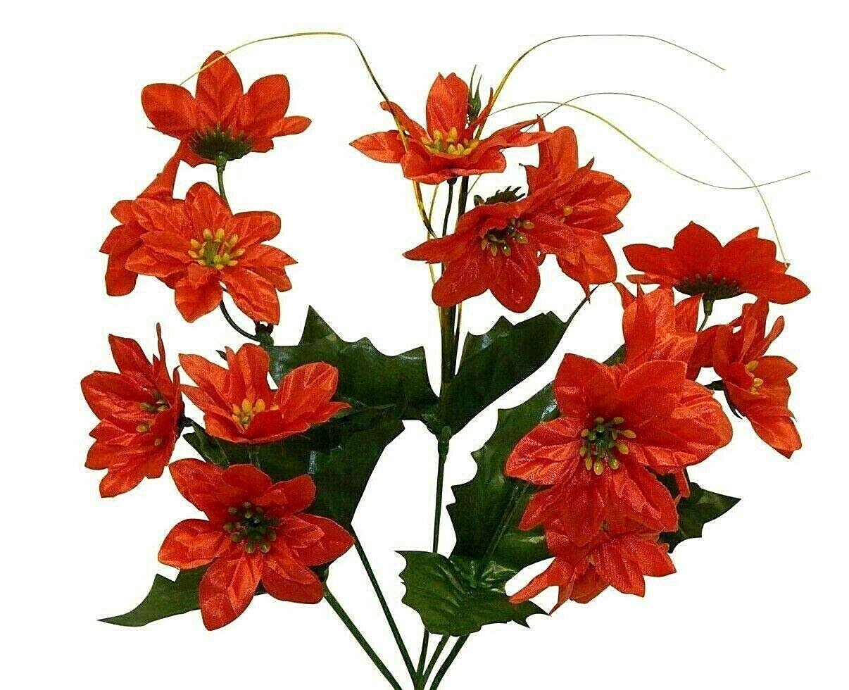 SmartMe - 180 Mini Red Poinsettias Artificial Silk Flowers for Wedding Decorations, Christmas Crafts, DIY Home Decor, and Holiday Centerpieces