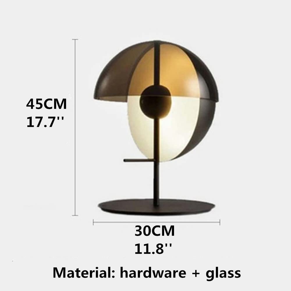 Luxury Black Postmodern Marble Glass Table Lamp - E26/E27 Base Bedside & Desk Lighting for Living Room, Bedroom, Study - Elegant Home & Office Decor with Warm Ambient Glow