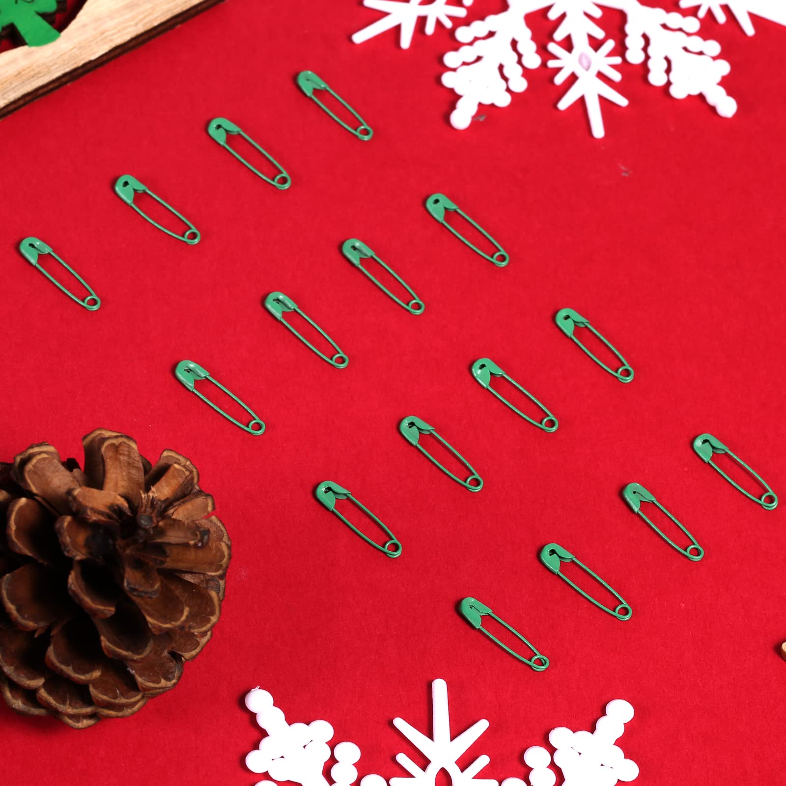 120pcs Dark Green Safety Pins - 19mm Nickel Plated Stainless Steel Small Pins for Clothing, DIY, Arts & Crafts, Jewelry Making - Perfect for Christmas Decorations, Gift Wrapping & Party Favors
