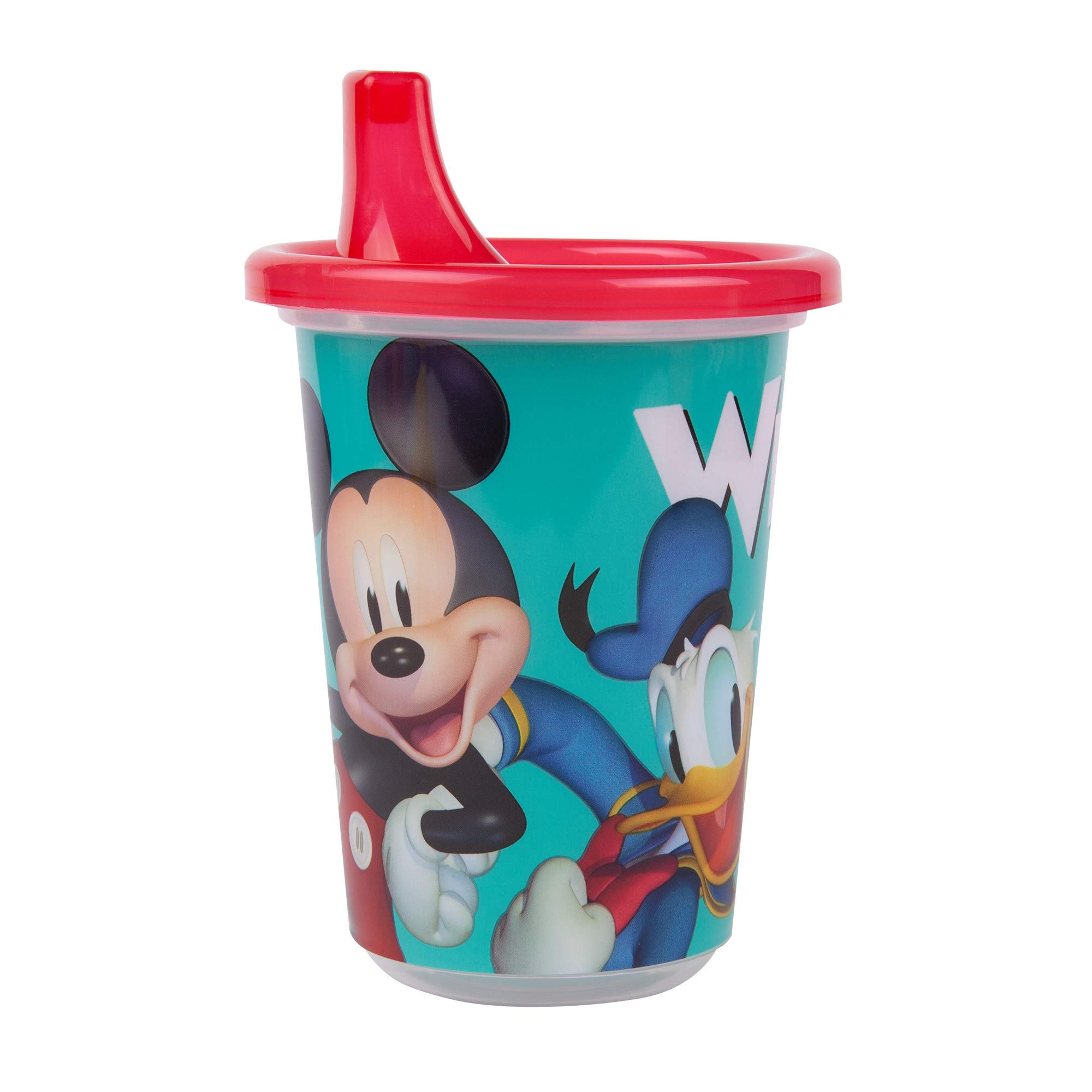 The First Years Take & Toss Disney Mickey Mouse Sippy Cups - Reusable Toddler Cups with Lids & 2 Travel Caps - 10oz (10-Pack) - Perfect for Kids Parties, Daycare, and On-the-Go Hydration