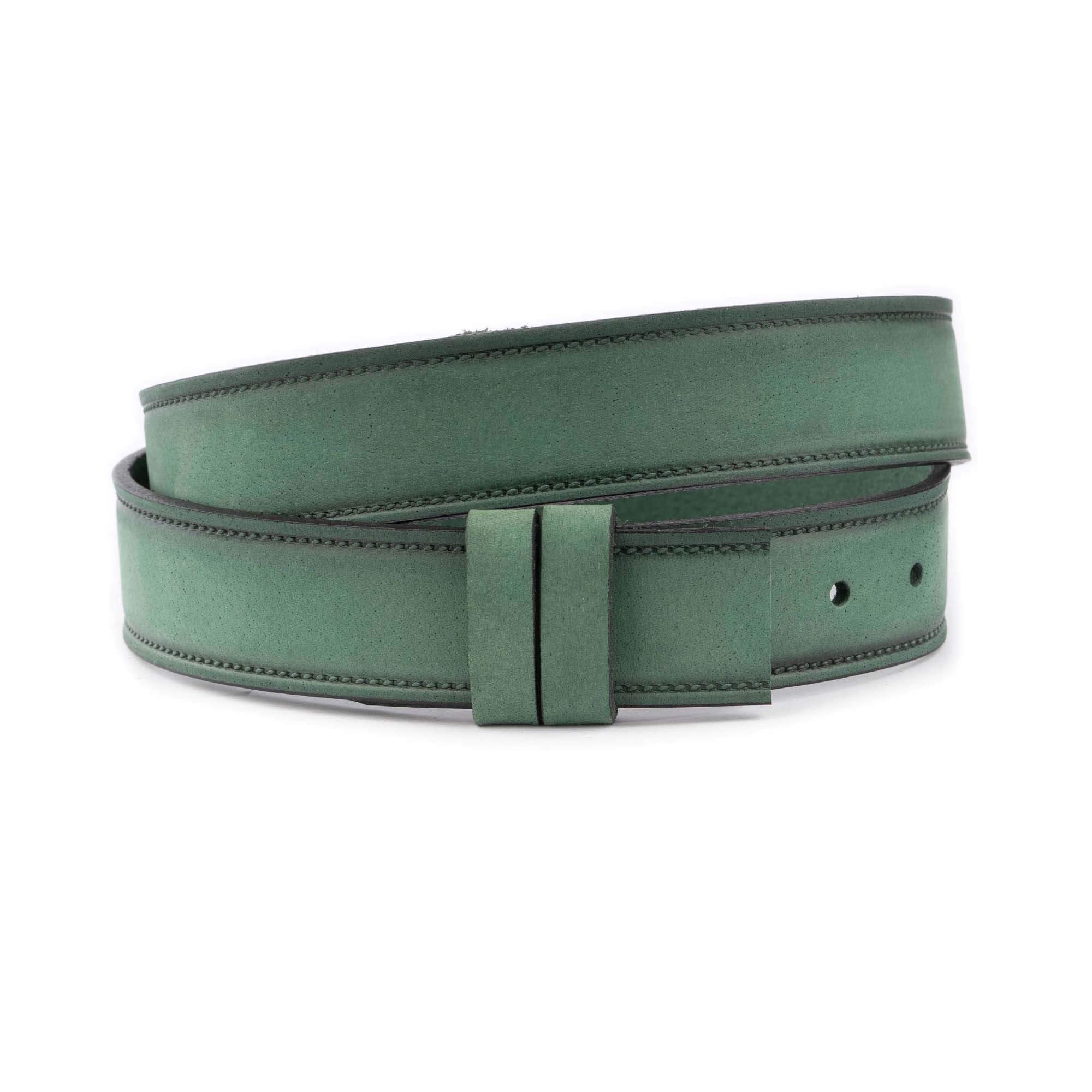 Emerald Green Nubuck Leather Belt Strap for Ferragamo Designer Buckles - 3.8cm Width - Premium Replacement Belt for Luxury Fashion Accessories | Perfect for Office, Wedding & Formal Occasions
