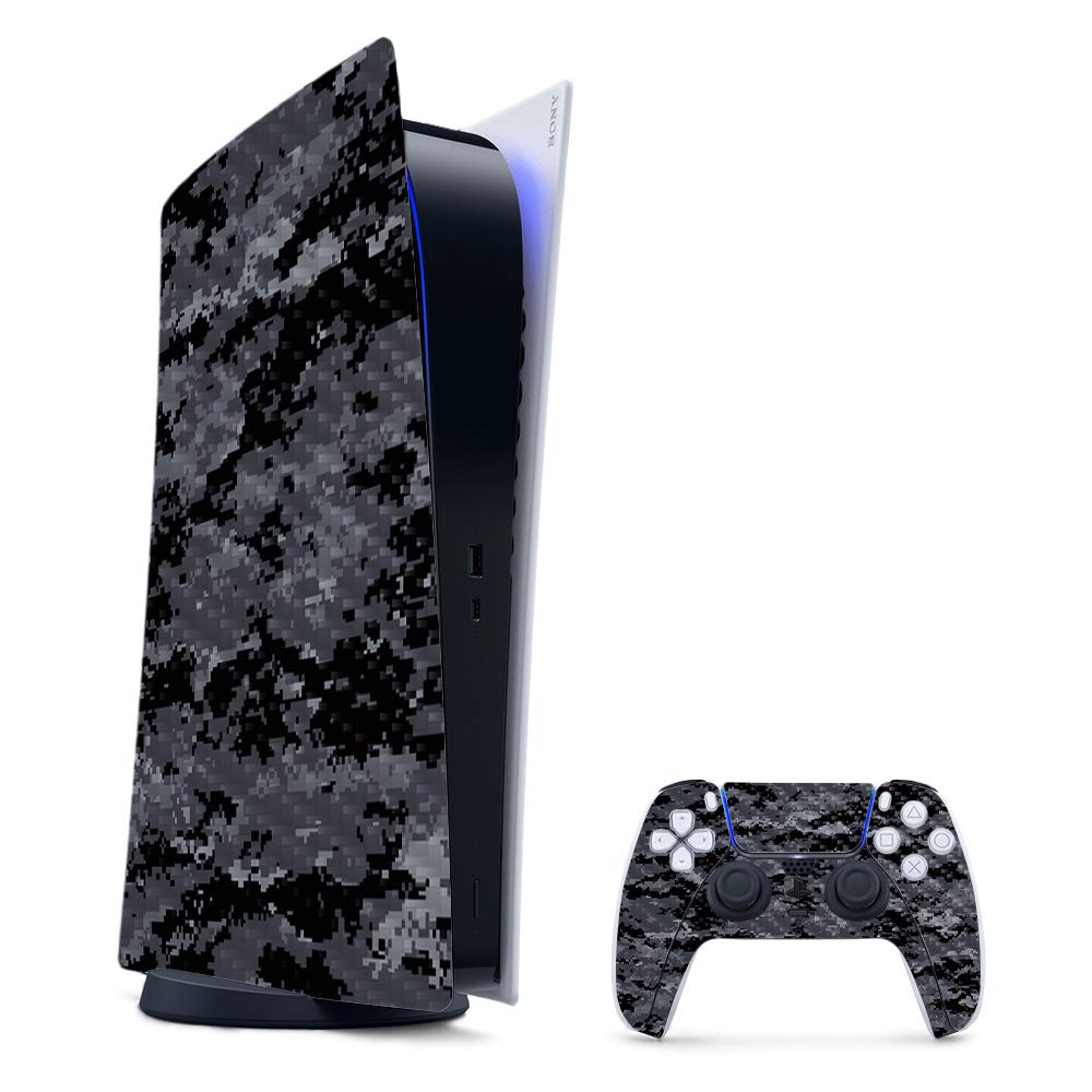 Carbon Fiber PS5 Skin - Durable Gaming Cover for PlayStation 5 Digital Edition | Easy Apply & Remove | Perfect for Gaming Setup & Protection