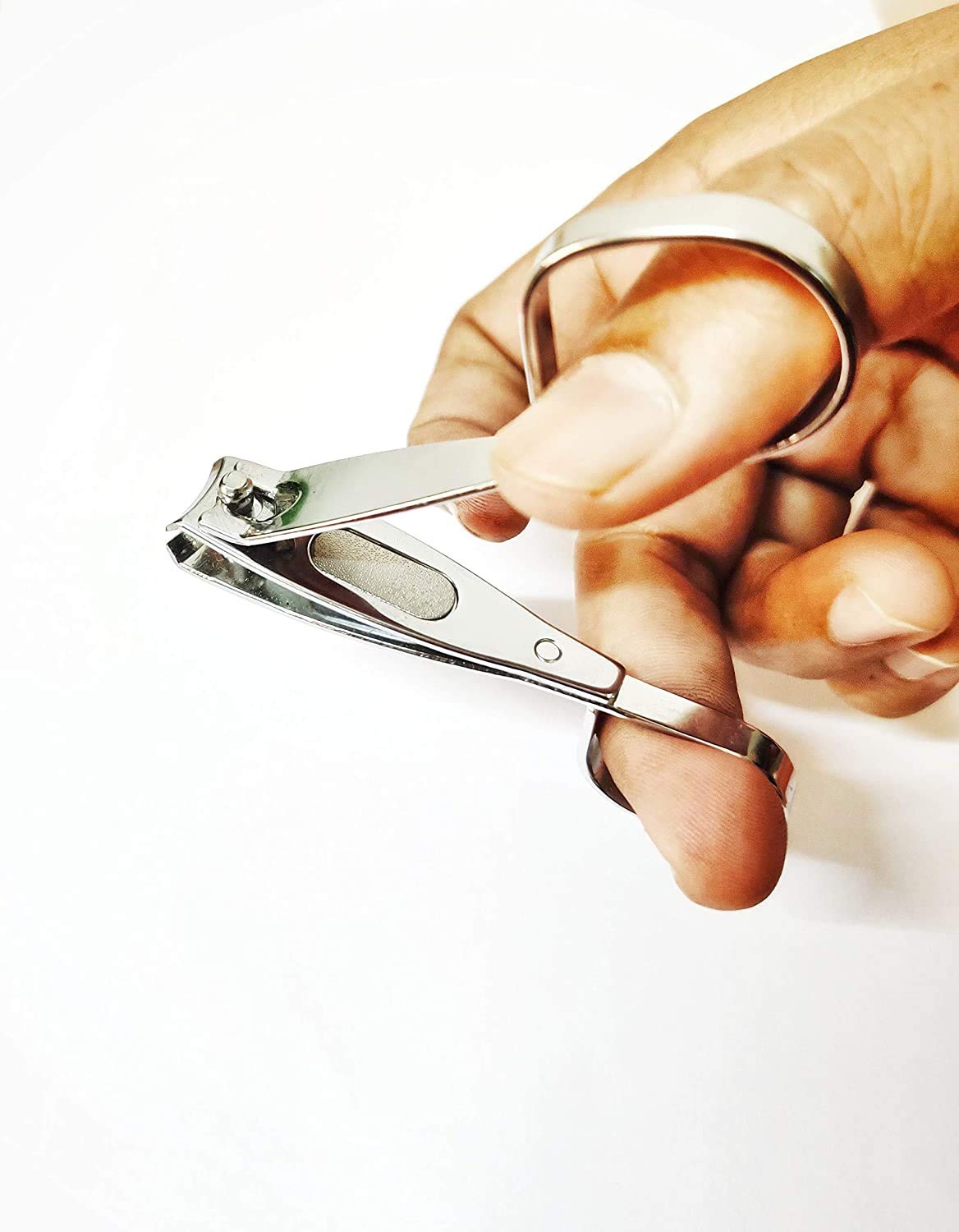 Premium Grip Toenail & Fingernail Clipper with Ergonomic Finger Holder - Sharp Stainless Steel Nail Cutter for Men & Women - Perfect for Travel, Home, and Salon Use