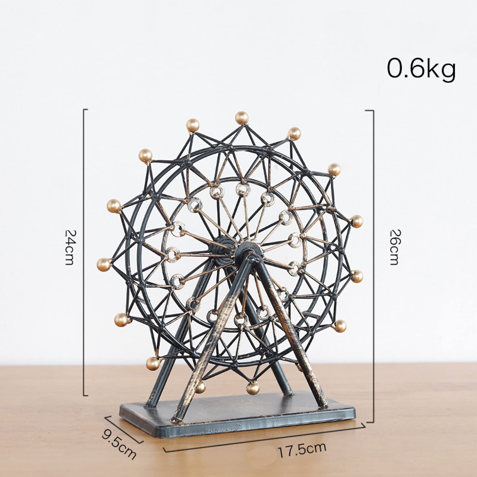 Ferris Wheel of Happiness Metal Sculpture - Elegant Home Decor Statue, Collectible Figurine for Nightstands & TV Cabinets | Perfect Gift for Weddings, Anniversaries & Housewarming