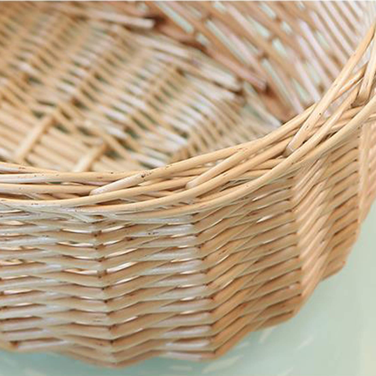 Handmade Woven Willow Picnic Basket with Handle - 10.2 x 7.9 x 11 Inch Oval Storage Hamper for Candy, Fruits, Bread - Perfect for Camping, Hiking, Beach Outings & Wedding Decor