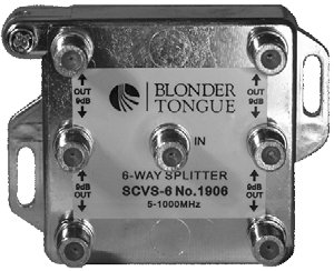 SCVS-6 6-Way HDMI Splitter - High Speed 4K 60Hz Video Audio Distributor for Home Theater, Gaming & Multi-Screen Displays