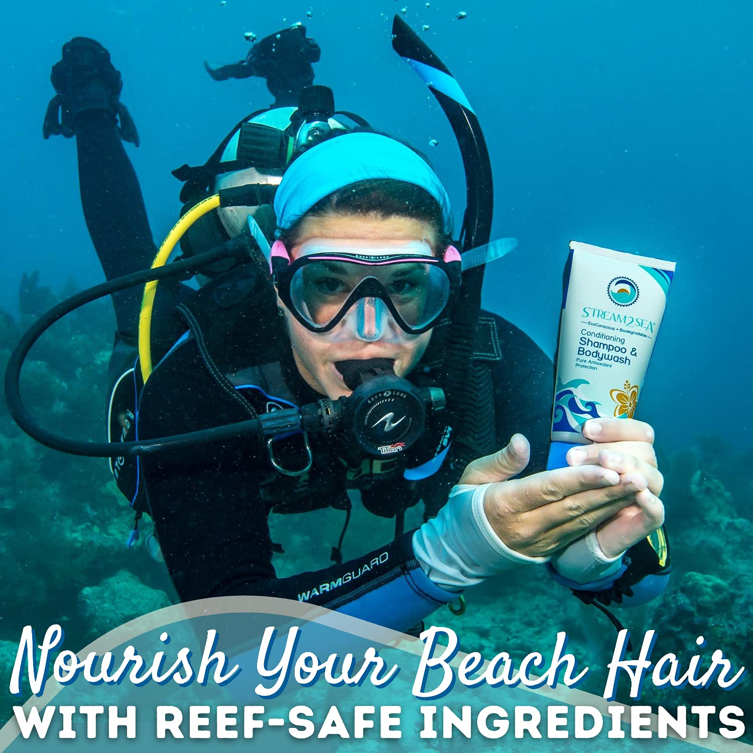 STREAM 2 SEA 3-in-1 Shampoo, Body Wash & Conditioner | Reef Safe, All Natural & Organic | Sulfate & Paraben Free | 32 oz | Perfect for Camping, Travel & Outdoor Adventures | Gentle Skin & Hair Care for Men & Women