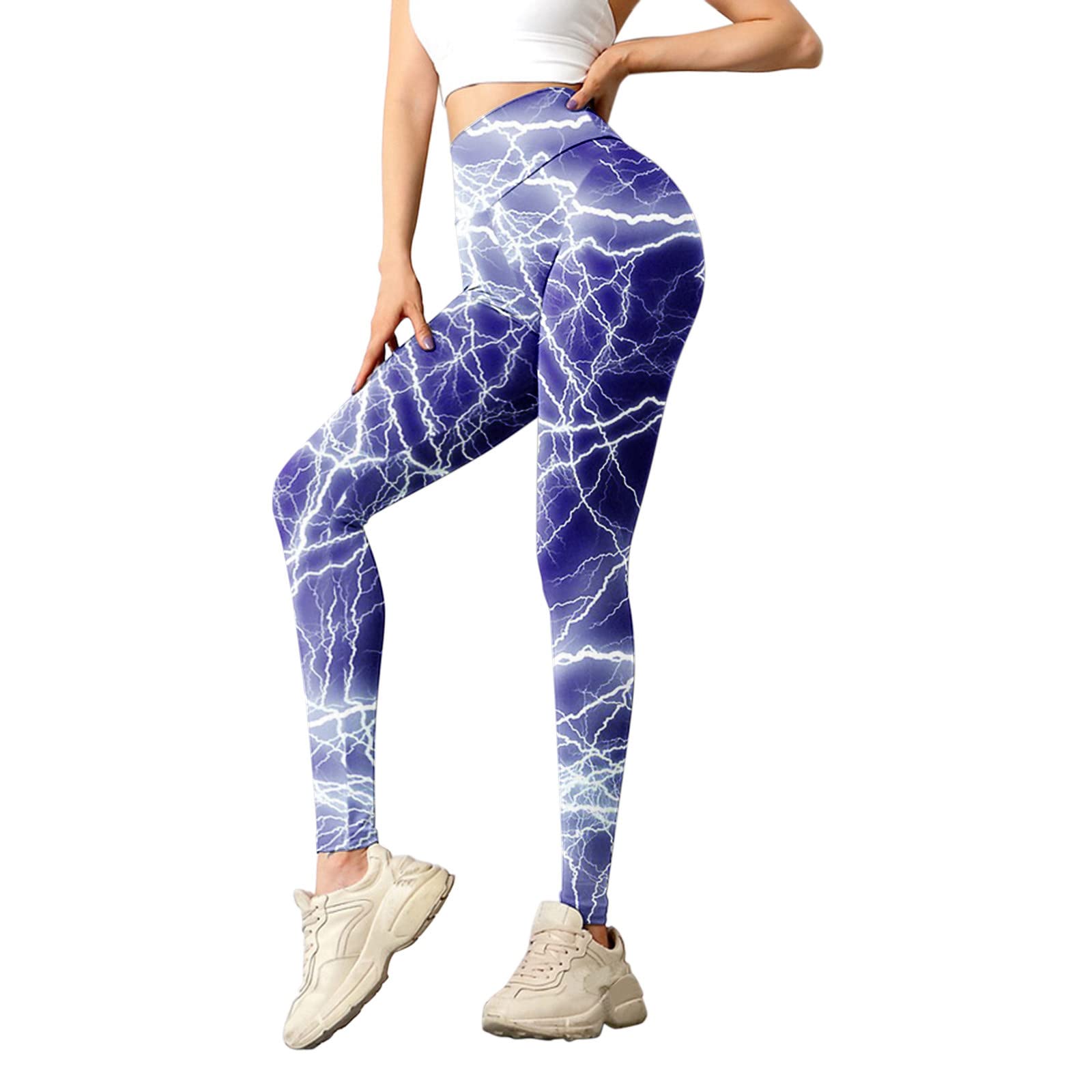 Women's High Waisted Yoga Pants with Tummy Control - Printed Booty Lifting Leggings for Yoga, Running, Pilates & Gym Workout | Perfect for Fitness, Lounge & Everyday Wear