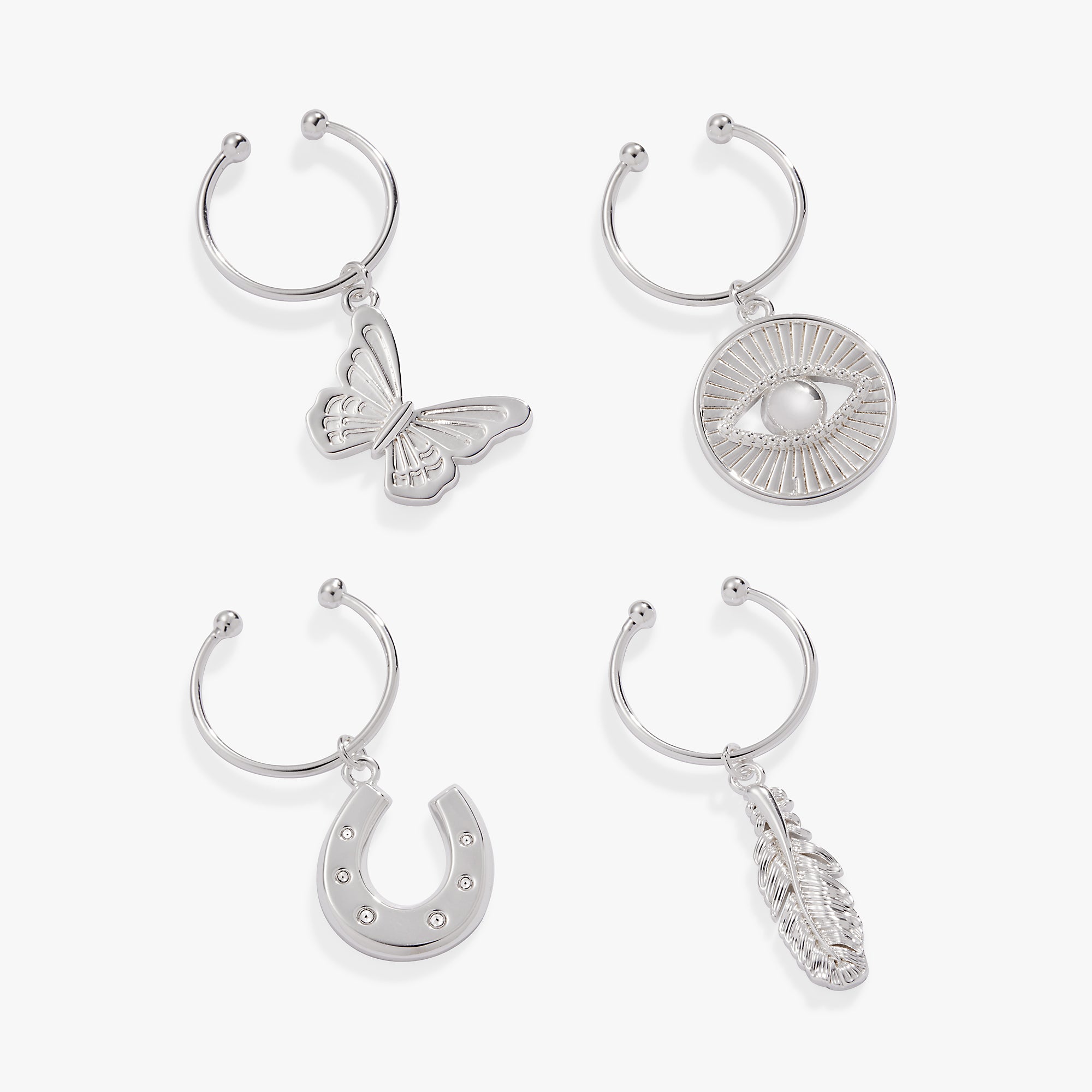 Good Vibes Wine Glass Charms - Set of 4 Elegant Drink Markers for Parties, Weddings & Girls Night Out - Perfect for Wine Lovers & Hostess Gifts