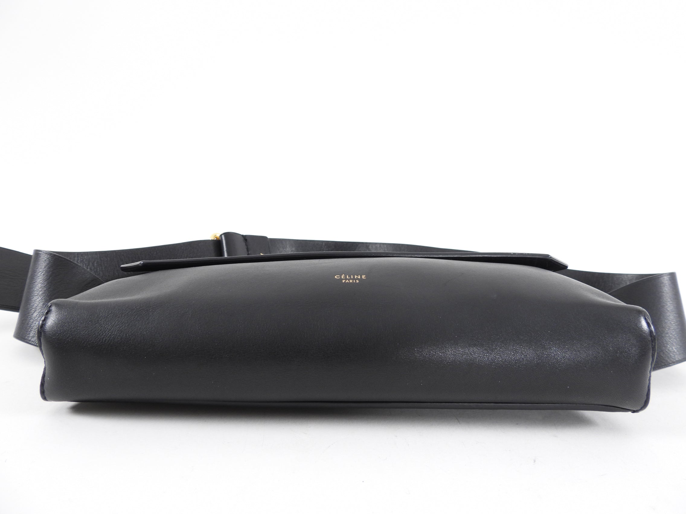 Celine Black Leather Waist Fanny Pack - Stylish Hands-Free Crossbody Bag for Travel, Shopping & Outdoor Activities