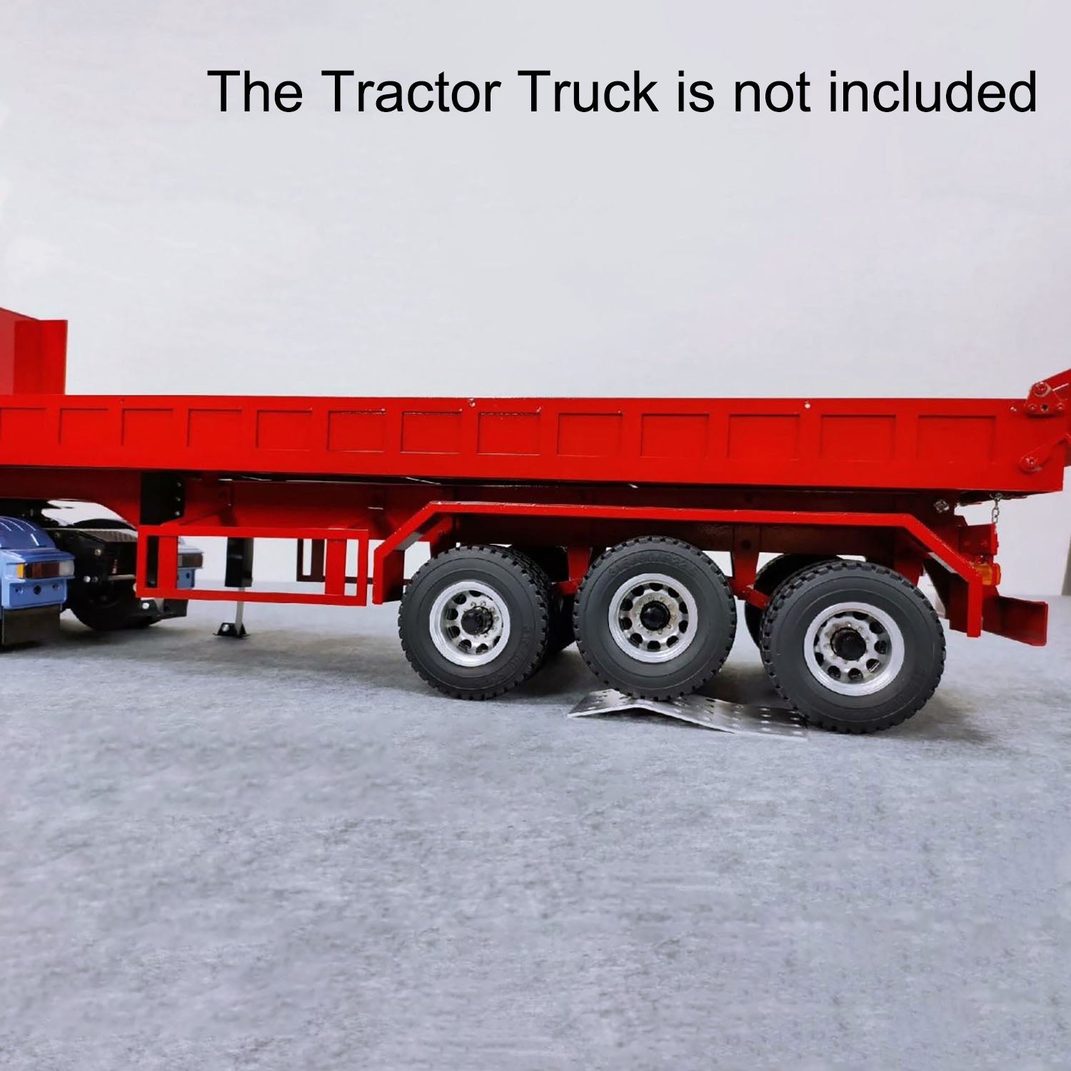 1/14 Scale Metal 3-Axle Remote Control Hydraulic Dump Trailer with Electric Support Legs - Compatible with Tamiya & LESU RC Tractor Trucks - Perfect for DIY Construction, Farm Simulation, and RC Truck Accessory Scenes