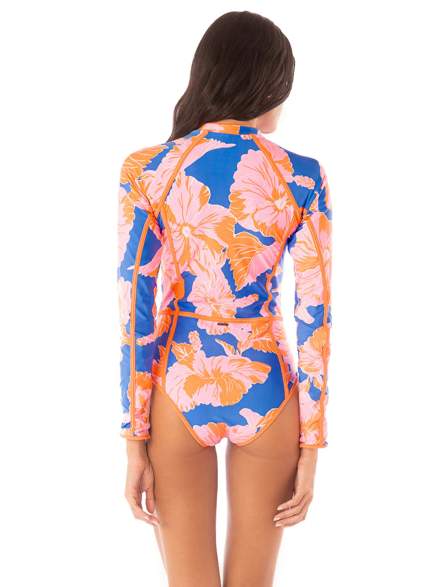Maaji Magnolia Mirage Cardi Surf Swimsuit - Bright Blue One-Piece Swimwear for Women | Perfect for Beach, Pool, Surfing & Summer Vacations
