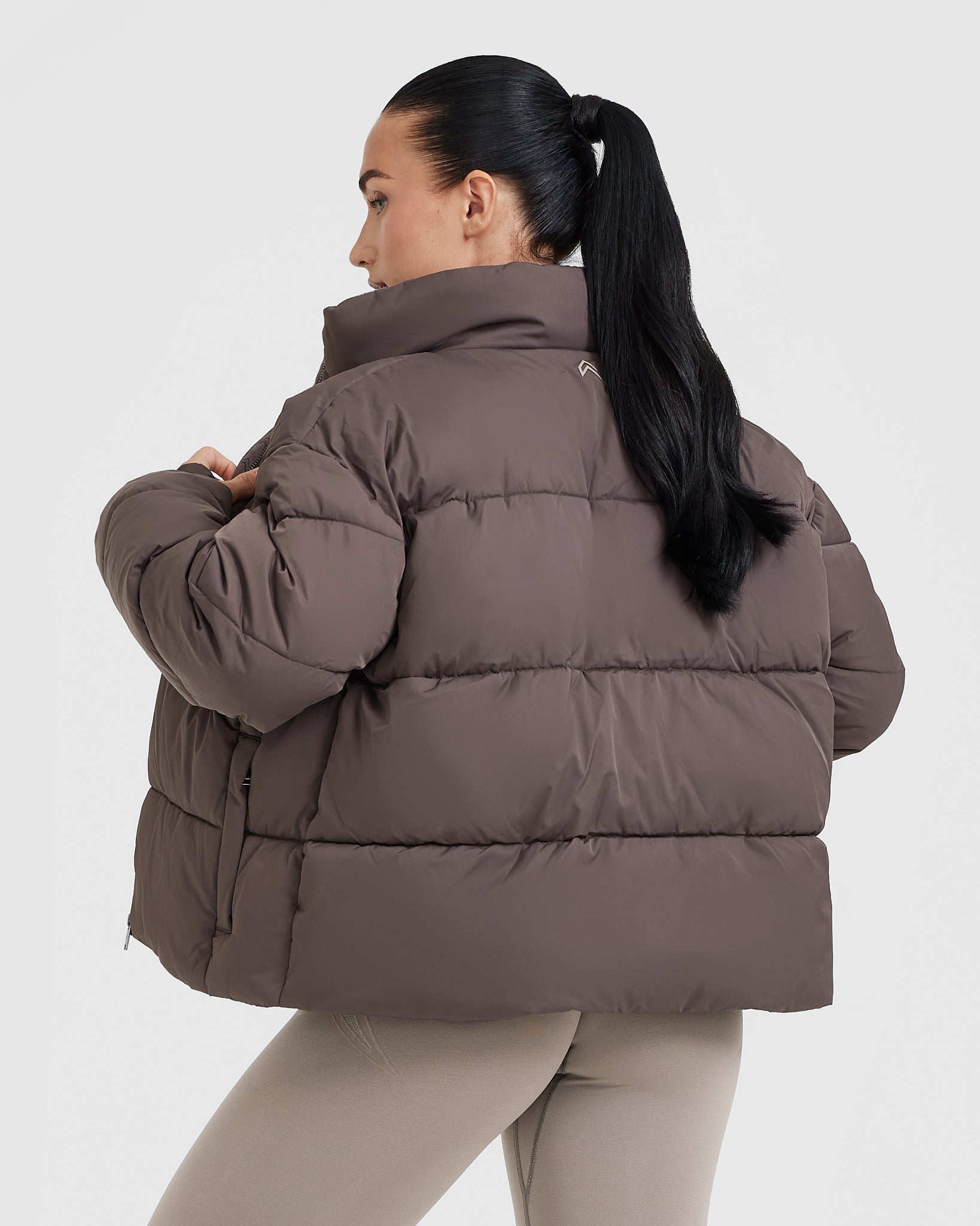 Women's Deep Mauve Puffer Jacket - Lightweight Warm Winter Coat for Outdoor Activities & Casual Wear