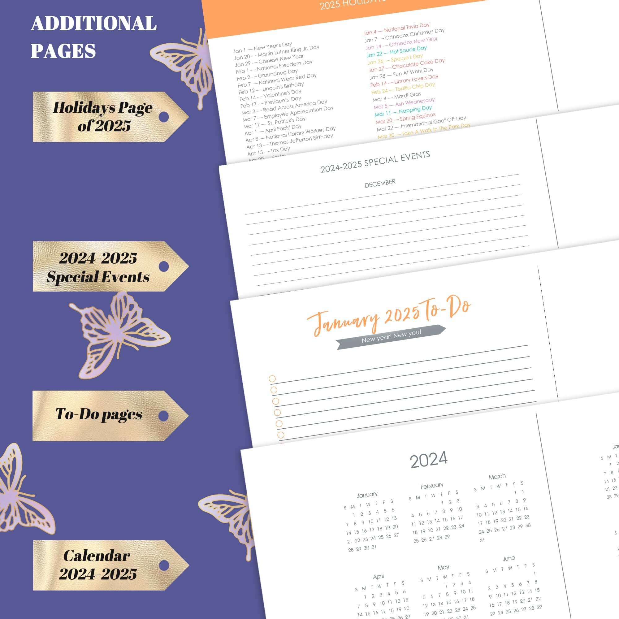 2025 Weekly & Monthly Planner - Spiral Bound Hardcover Calendar (Dec 2024-Dec 2025) | 8.3