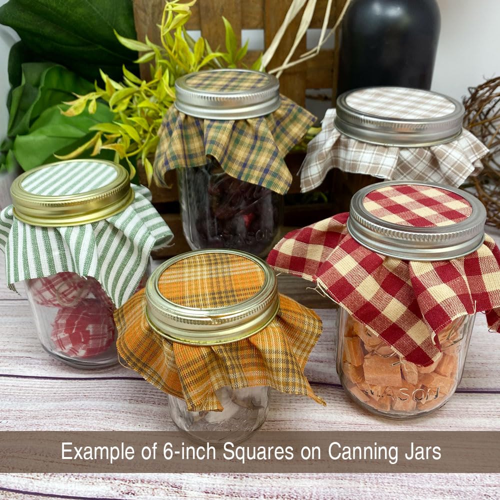 Autumn Spice Ragged Homespun Quilt Kit - 200+ Six Inch Squares, 100% Plaid Cotton Fabric by JCS - Perfect for Fall Home Decor, Cozy Bedding & DIY Craft Projects